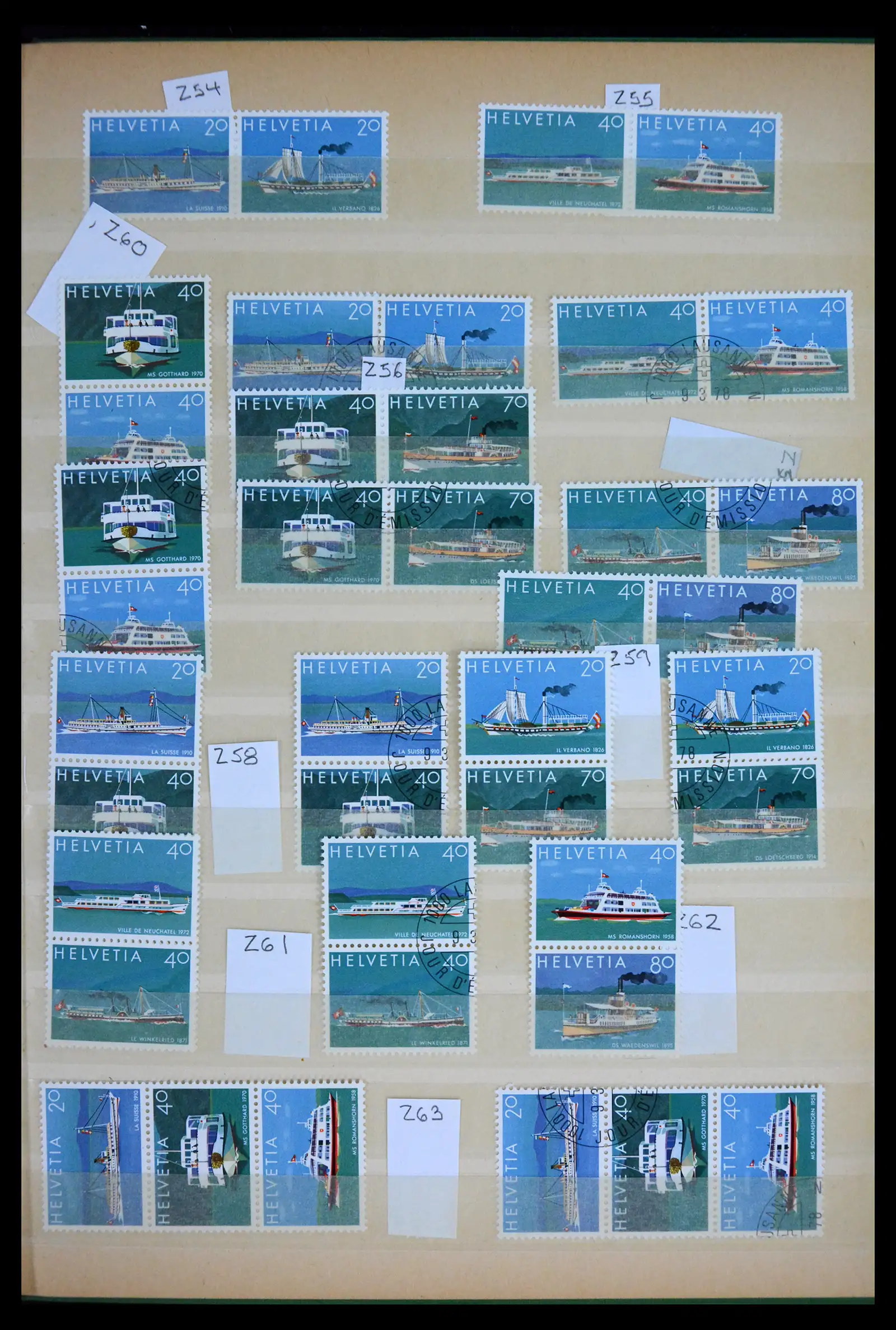 41873 0008 - Postzegelverzameling 41873 Zwitserland combinaties 1914-2015.