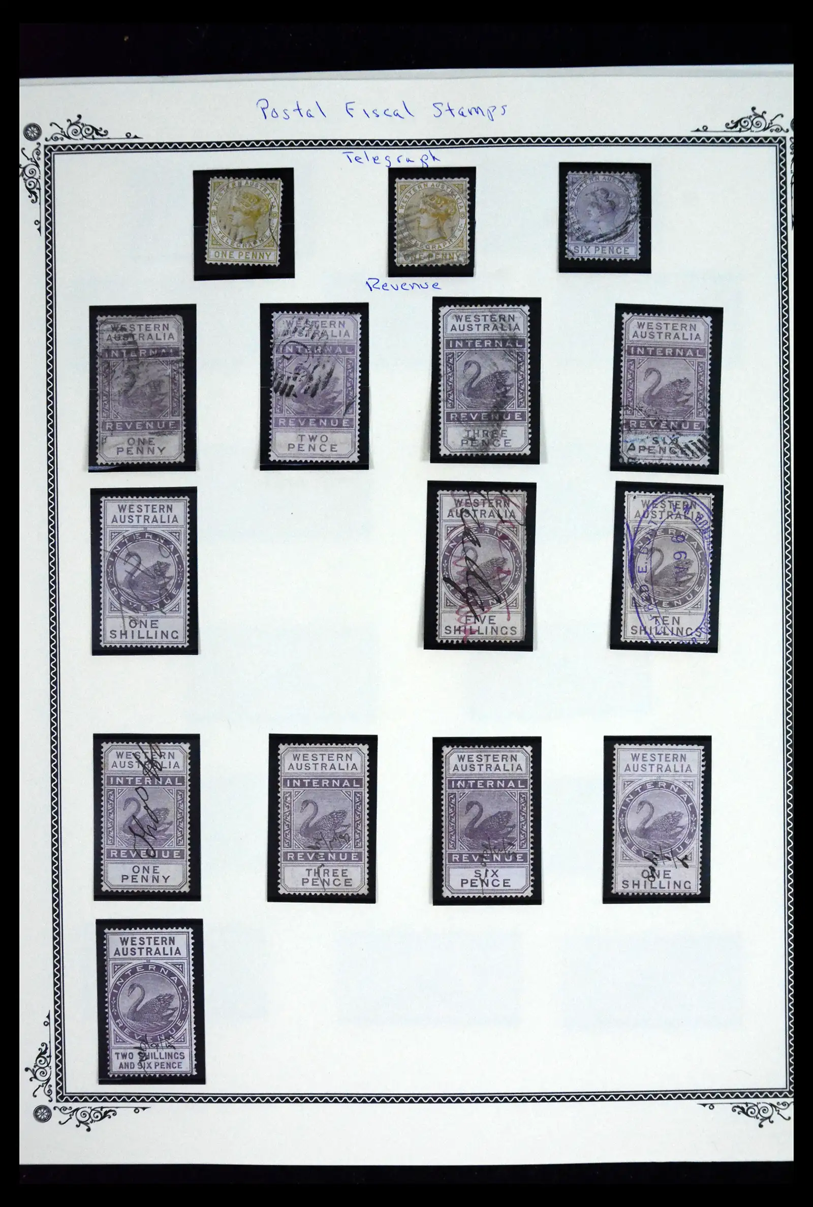 41878 0001 - Postzegelverzameling 41878 Western Australia fiscaal 1882-1930.