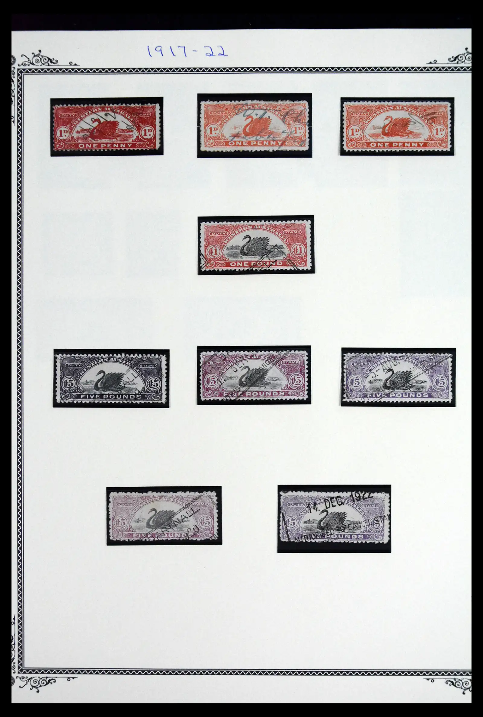 41878 0008 - Postzegelverzameling 41878 Western Australia fiscaal 1882-1930.