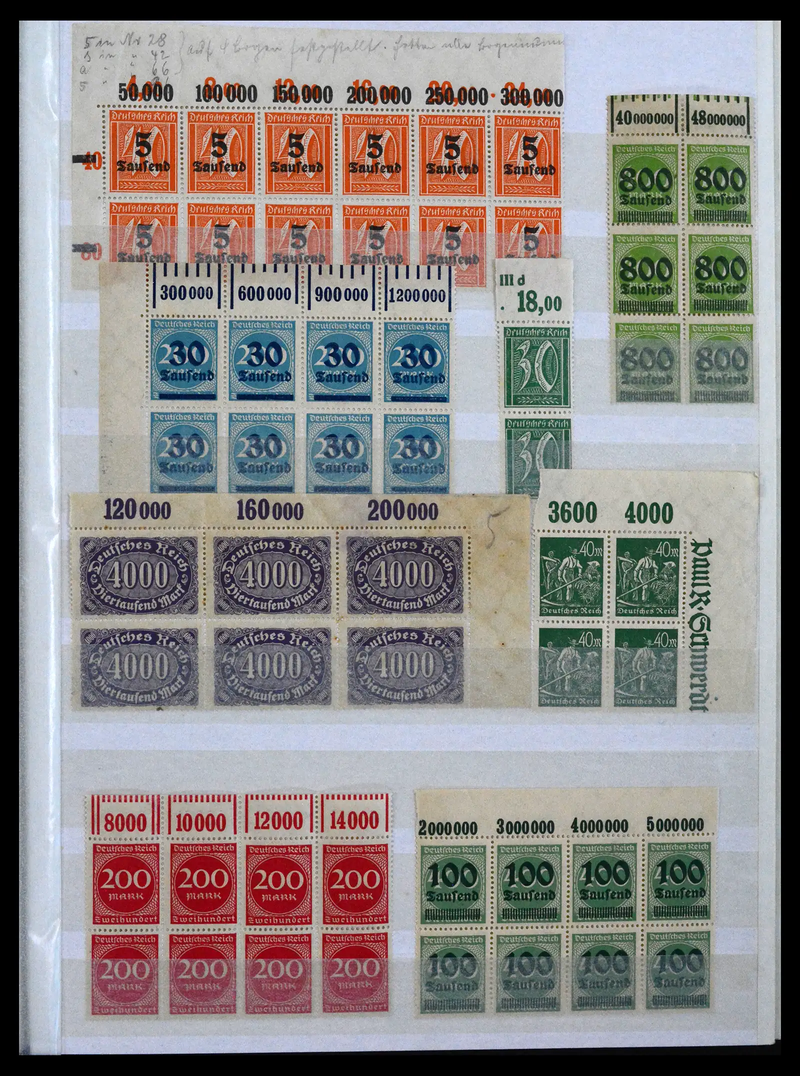 41896 0015 - Stamp collection 41896 German Reich Han numbers 1921-1923.