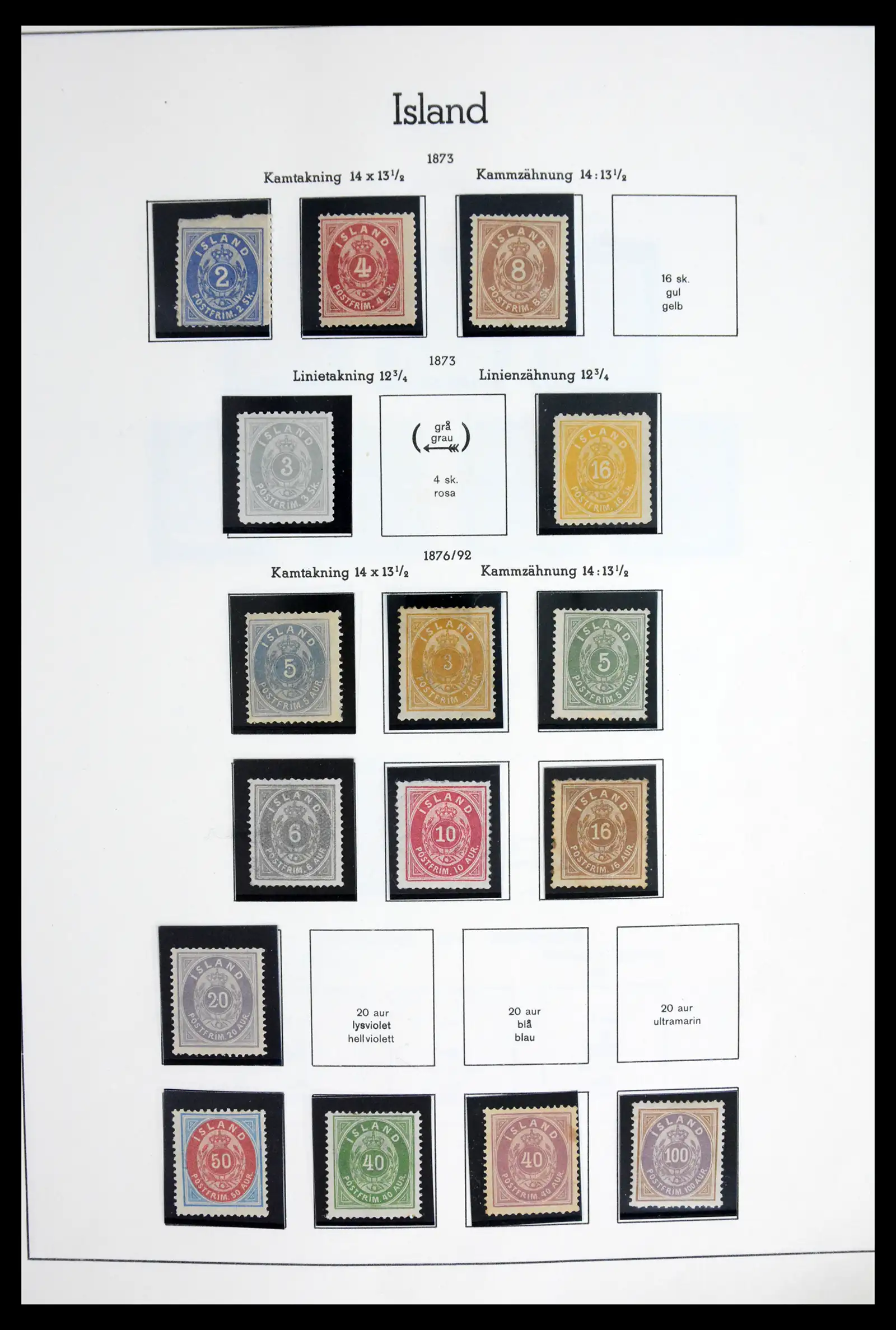 41918 0001 - Stamp collection 41918 Iceland 1873-1948.