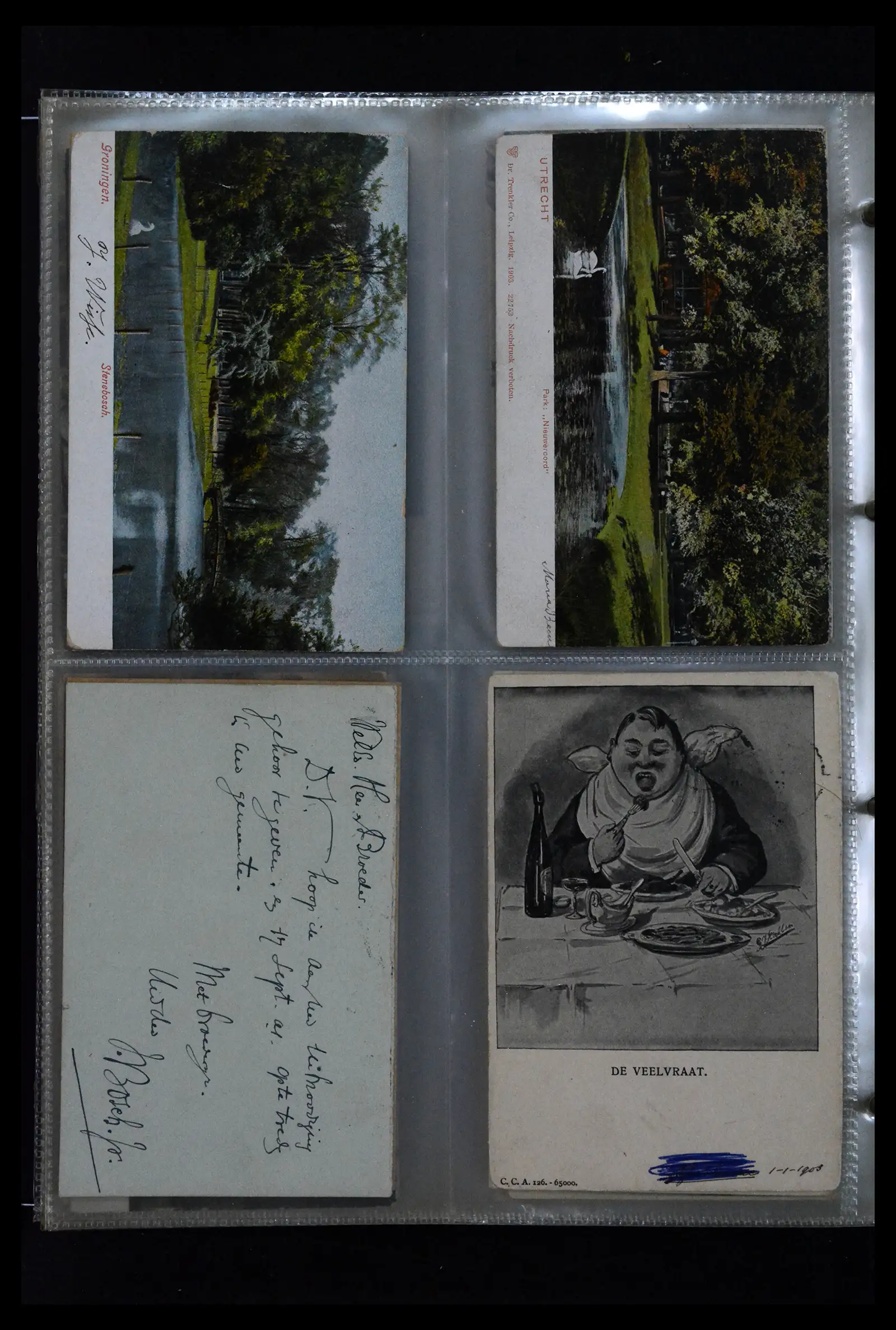 41926 0084 - Postzegelverzameling 41926 Nederland grootrondstempels.