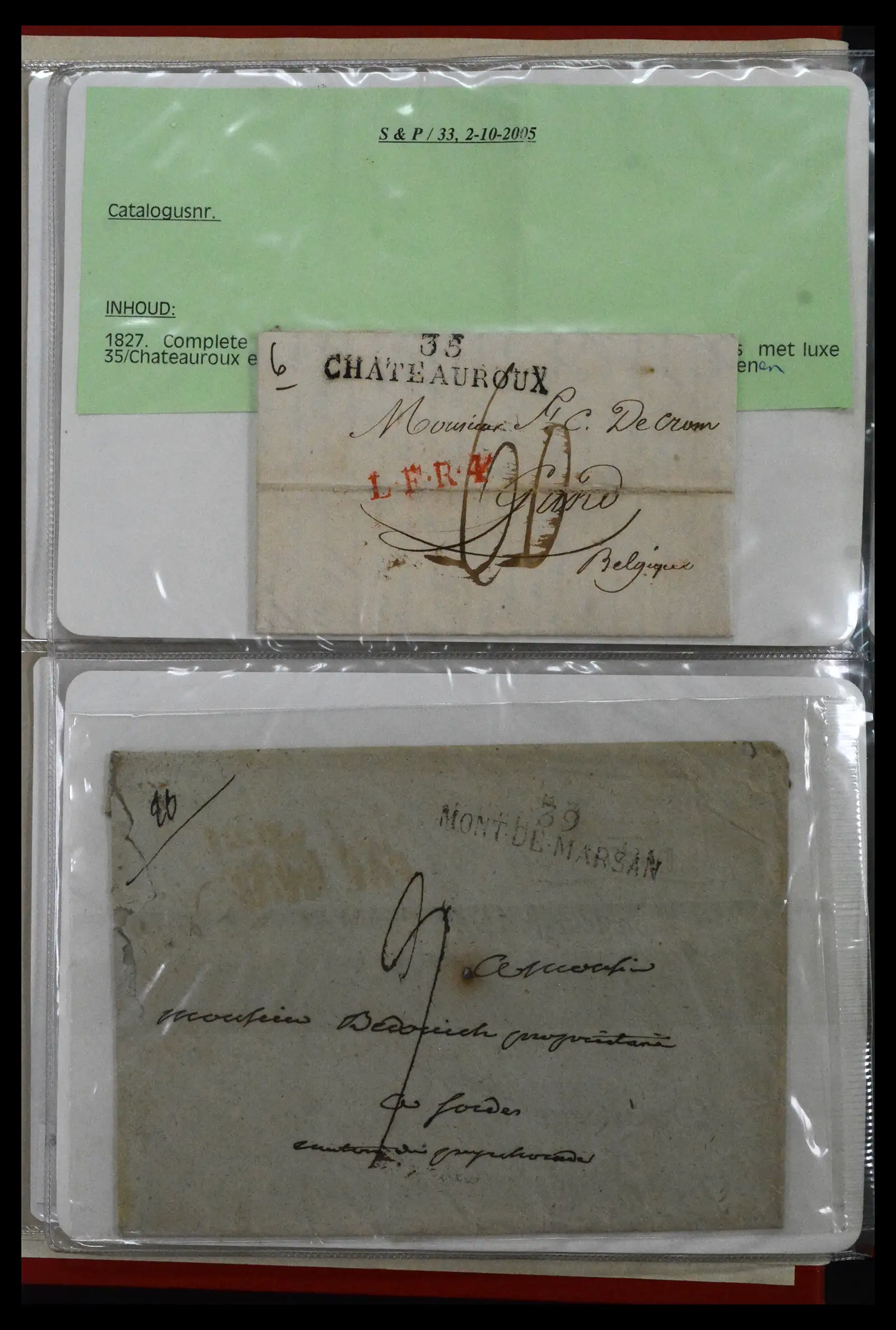 41927 0005 - Stamp collection 41927 Belgium/France pre-stamp covers 1712-1839!