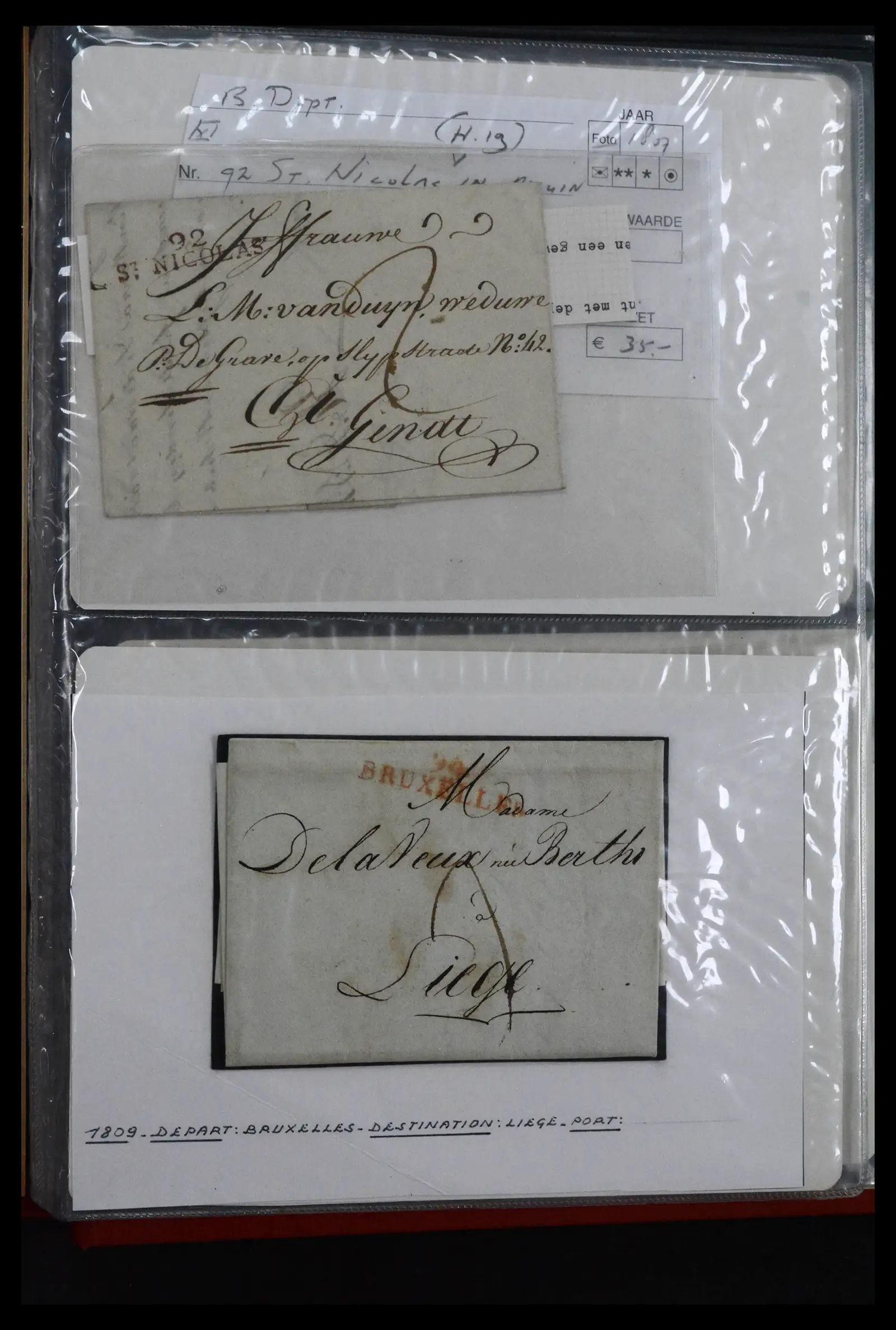 41927 0012 - Stamp collection 41927 Belgium/France pre-stamp covers 1712-1839!
