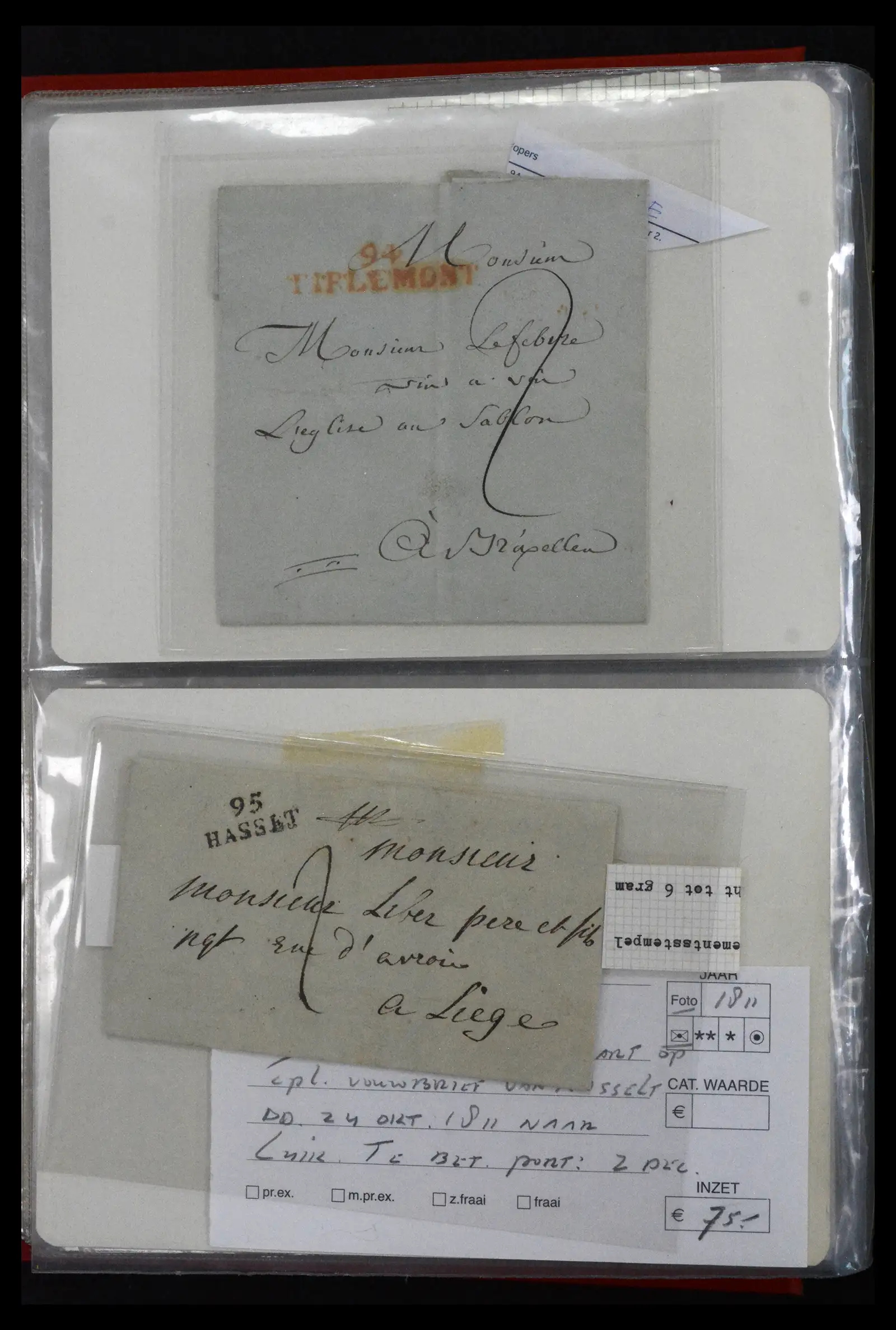 41927 0015 - Stamp collection 41927 Belgium/France pre-stamp covers 1712-1839!