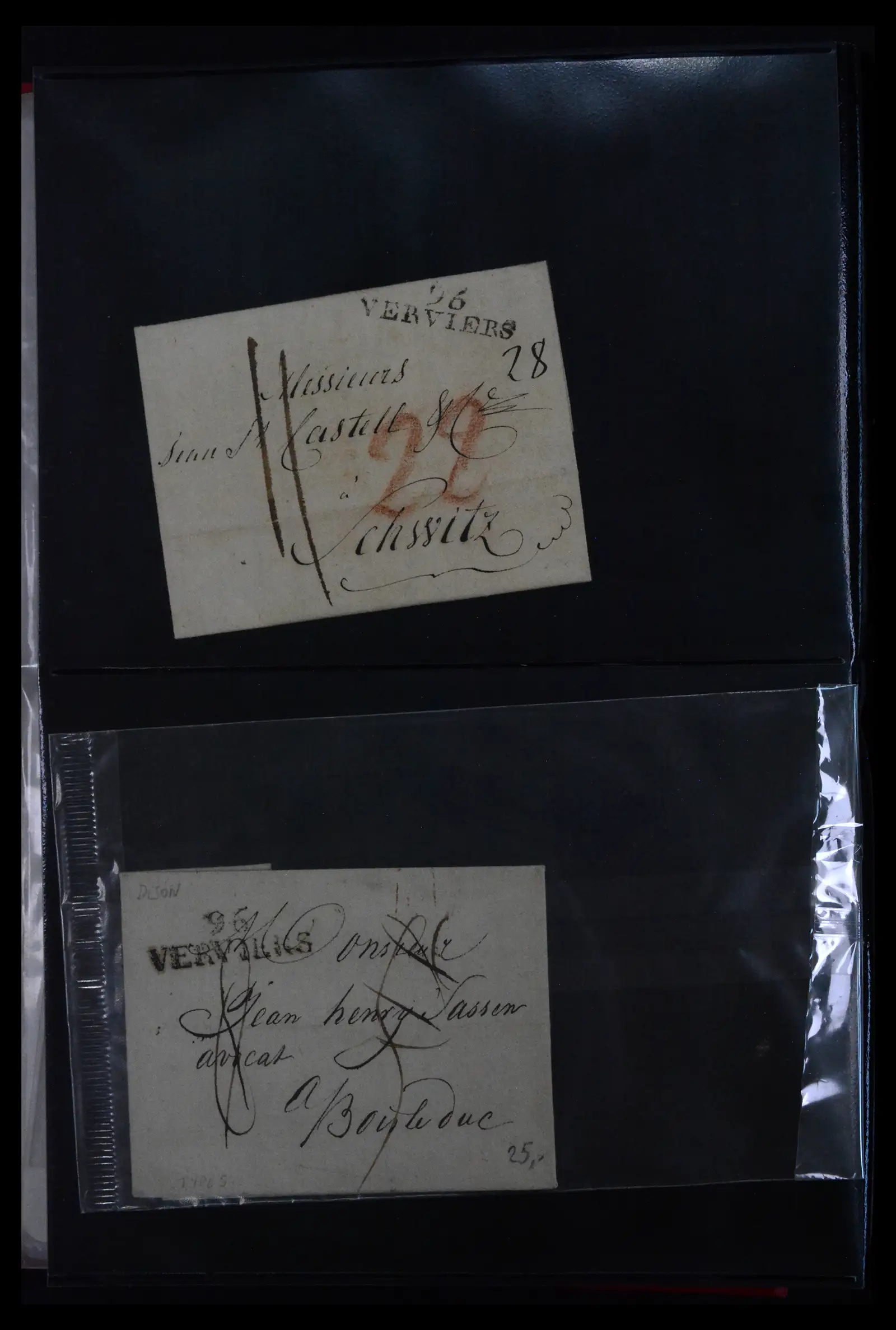 41927 0017 - Stamp collection 41927 Belgium/France pre-stamp covers 1712-1839!