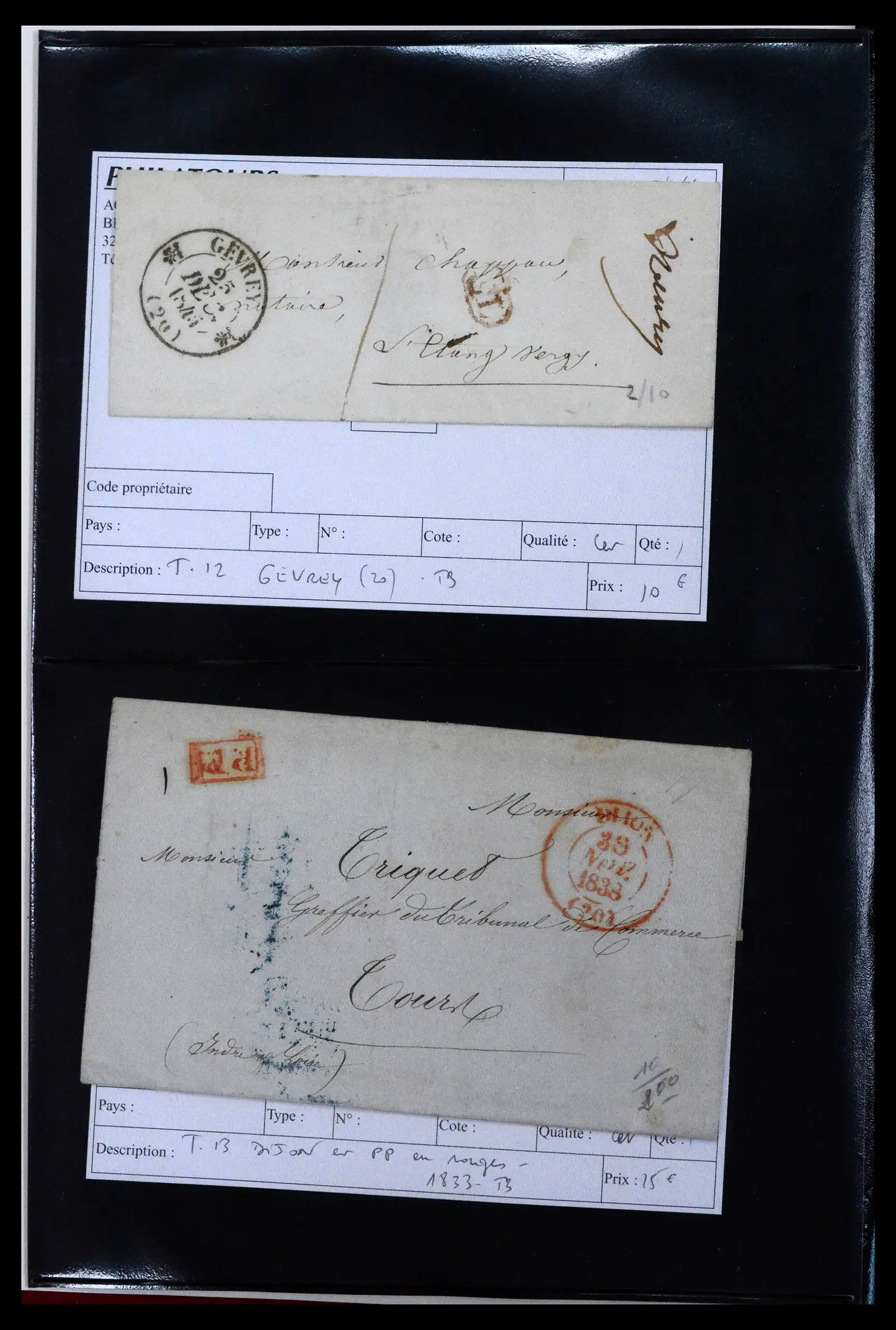 41927 0021 - Postzegelverzameling 41927 België/Frankrijk voorfilatelie 1712-1839.