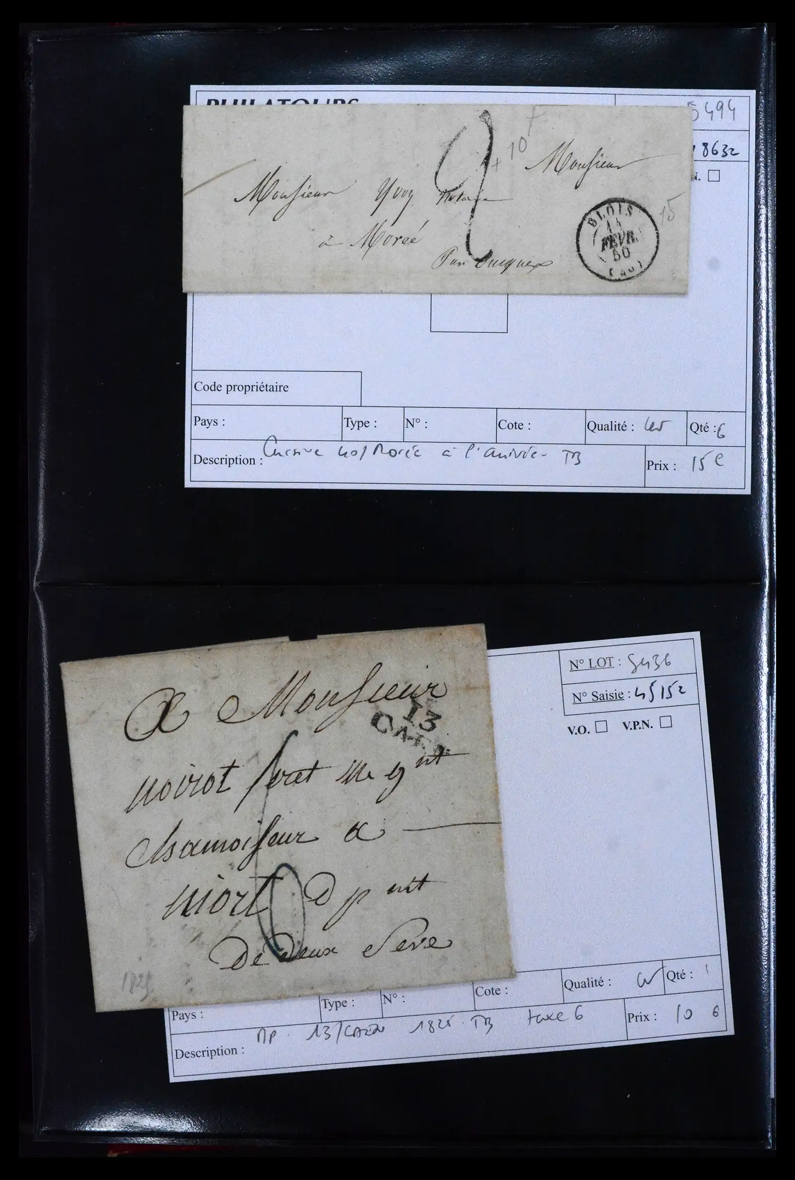 41927 0022 - Postzegelverzameling 41927 België/Frankrijk voorfilatelie 1712-1839.