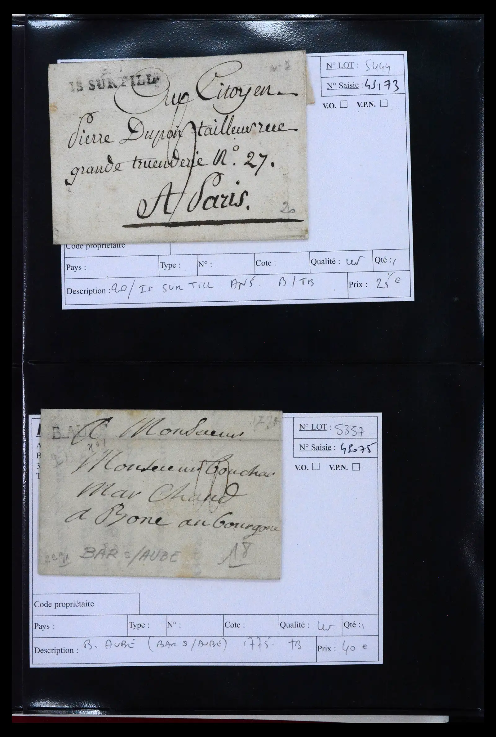 41927 0023 - Postzegelverzameling 41927 België/Frankrijk voorfilatelie 1712-1839.