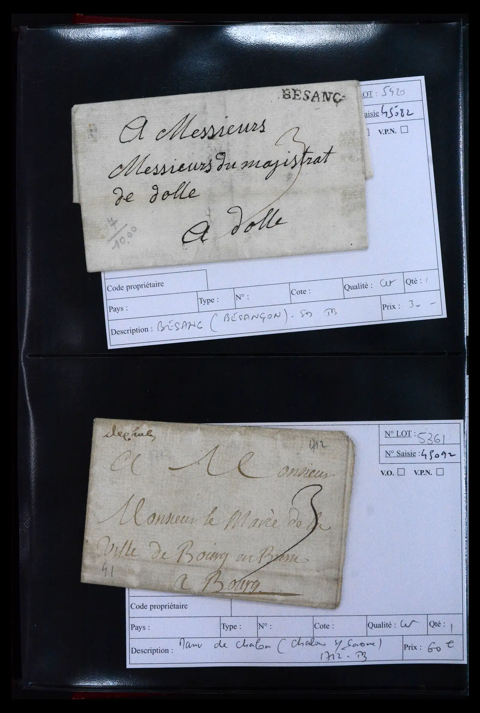 41927 0024 - Postzegelverzameling 41927 België/Frankrijk voorfilatelie 1712-1839.