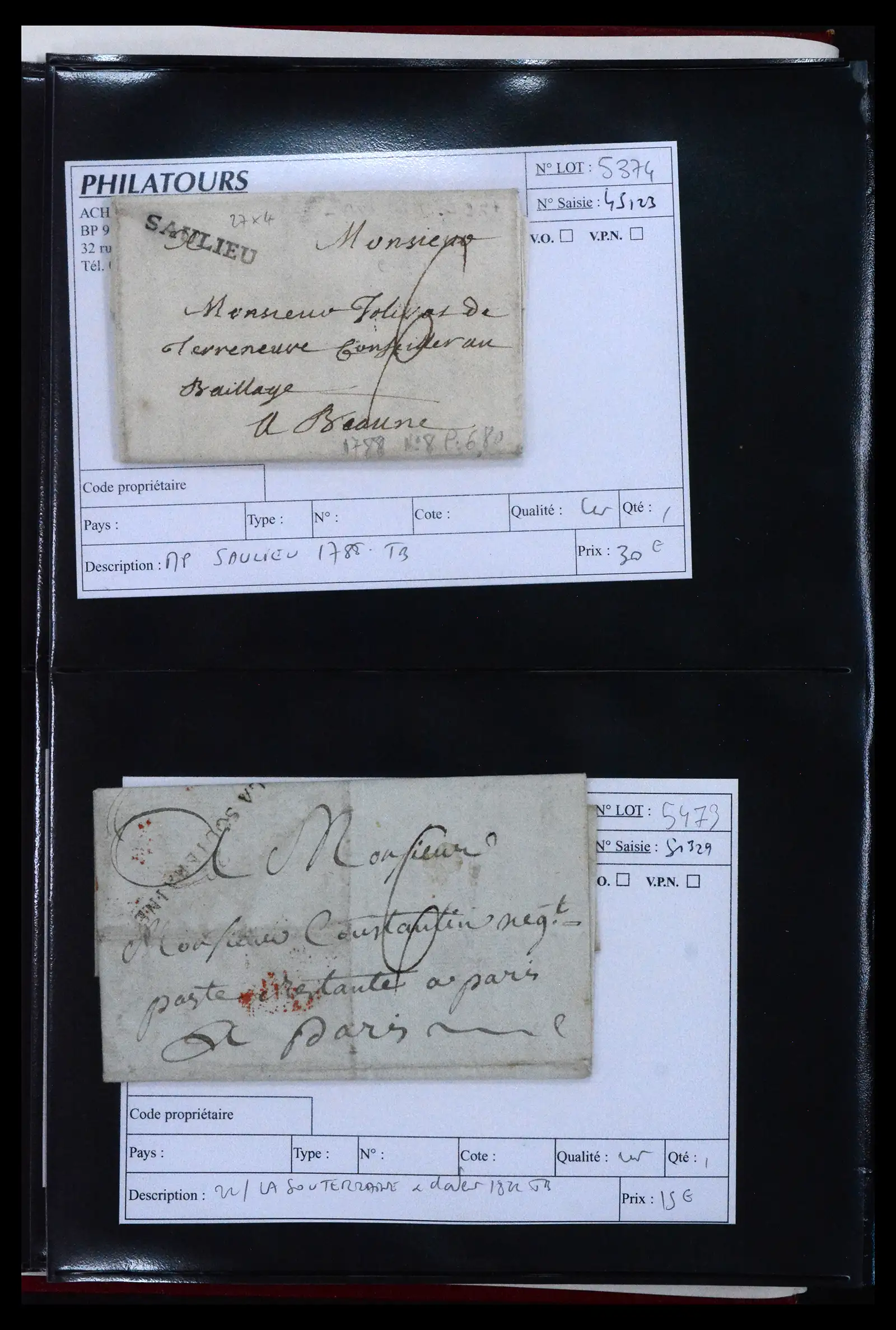 41927 0025 - Postzegelverzameling 41927 België/Frankrijk voorfilatelie 1712-1839.