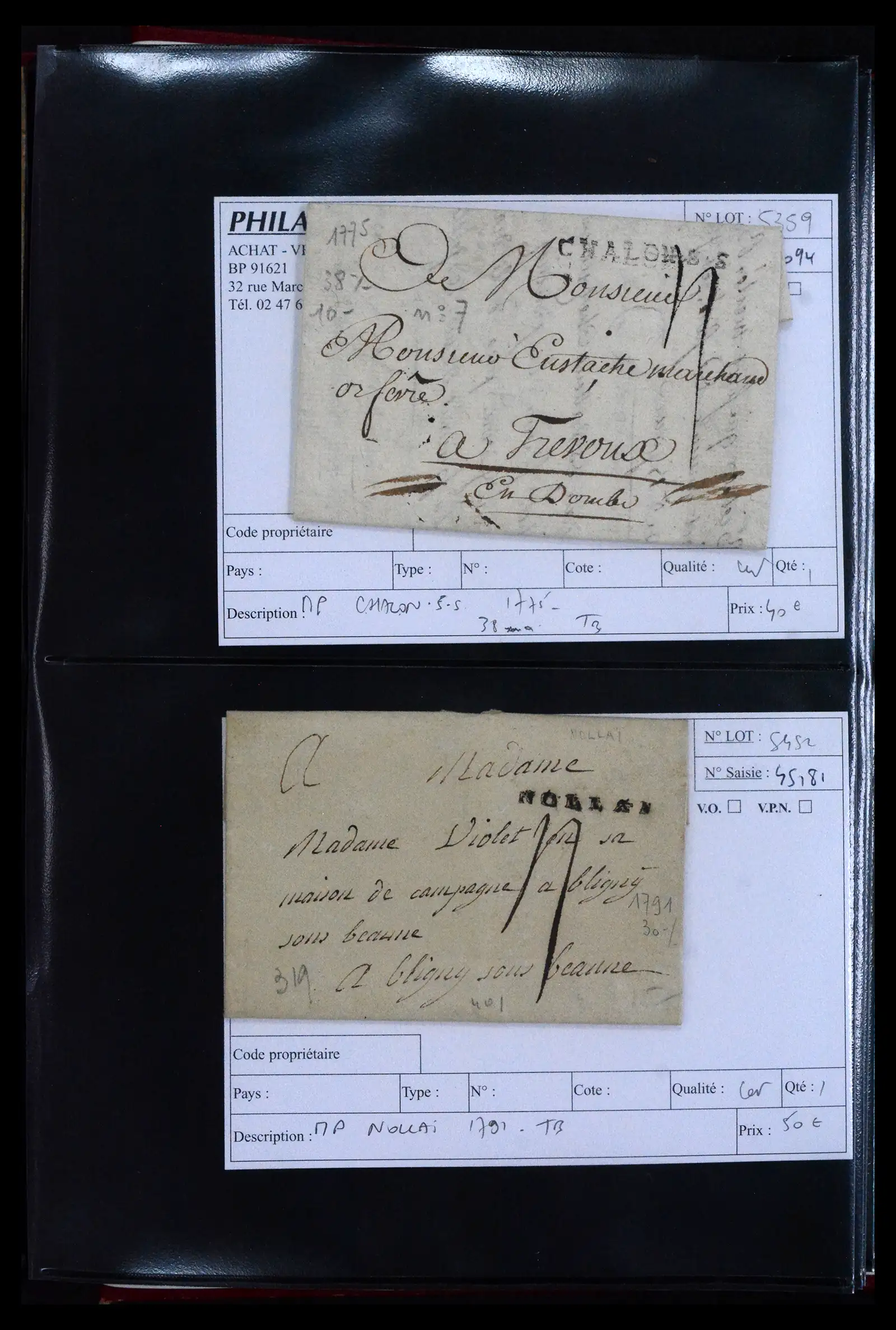 41927 0026 - Postzegelverzameling 41927 België/Frankrijk voorfilatelie 1712-1839.