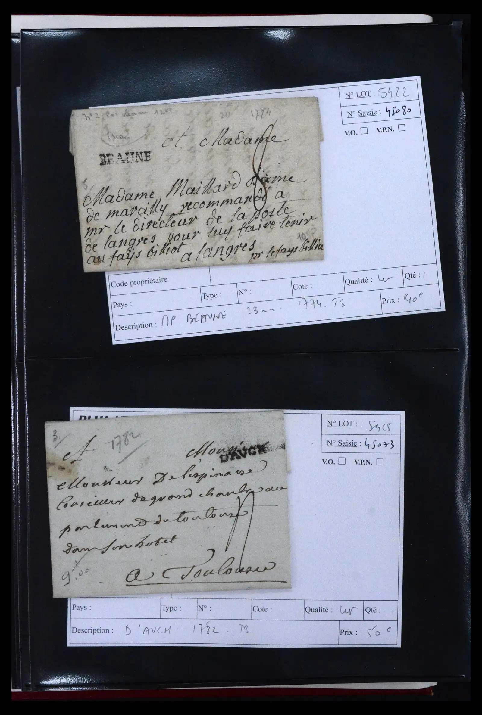 41927 0027 - Postzegelverzameling 41927 België/Frankrijk voorfilatelie 1712-1839.