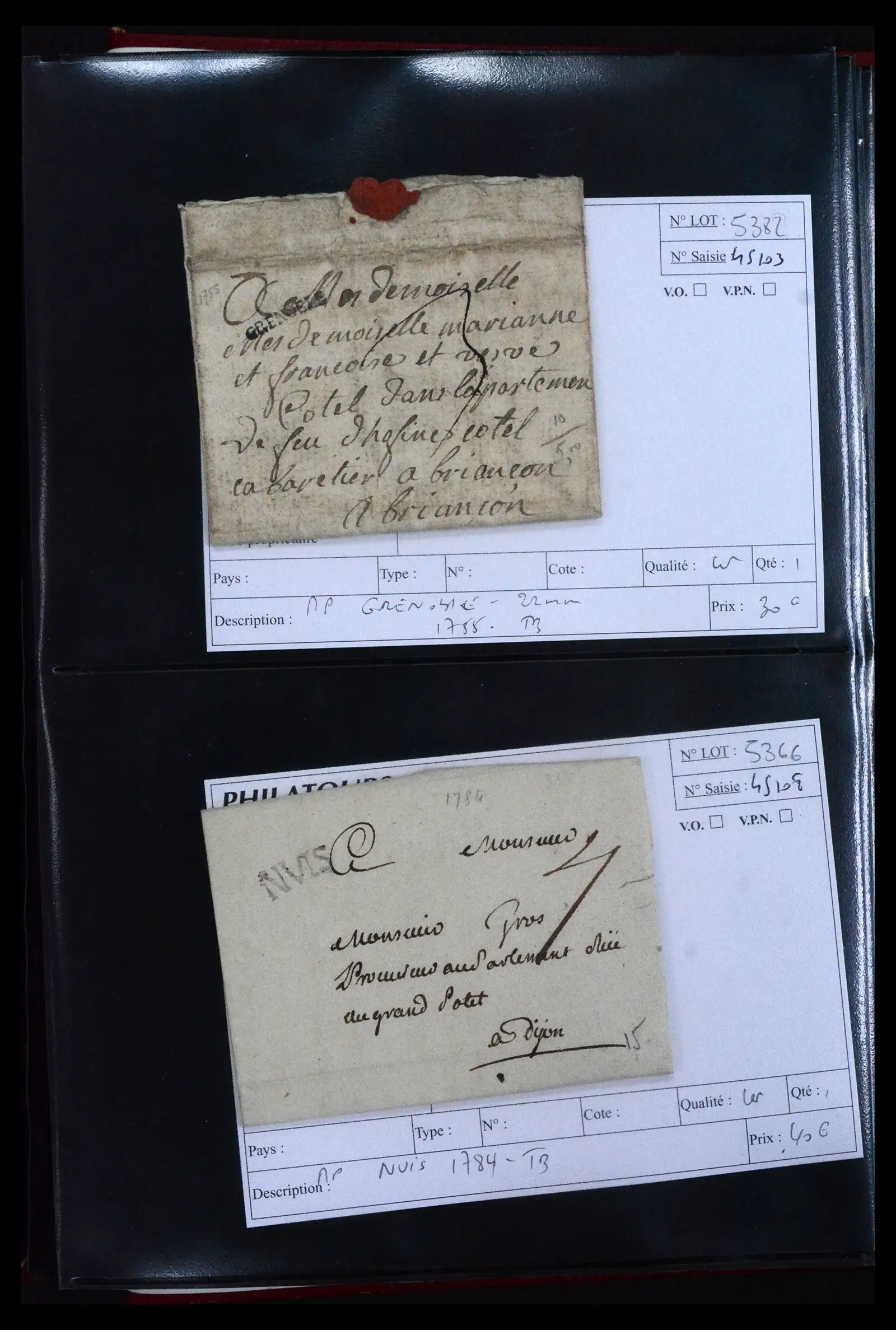 41927 0028 - Postzegelverzameling 41927 België/Frankrijk voorfilatelie 1712-1839.