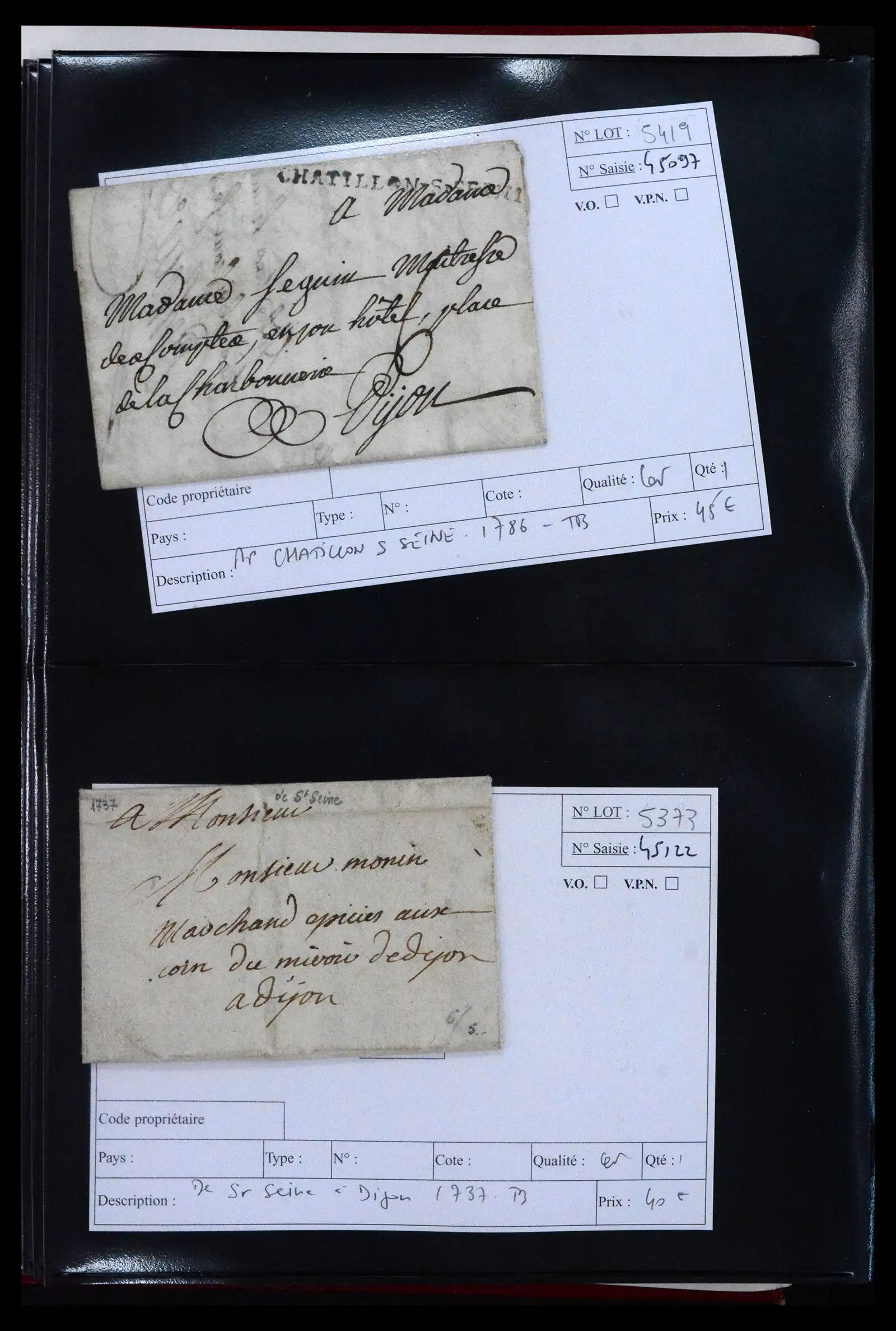 41927 0029 - Postzegelverzameling 41927 België/Frankrijk voorfilatelie 1712-1839.