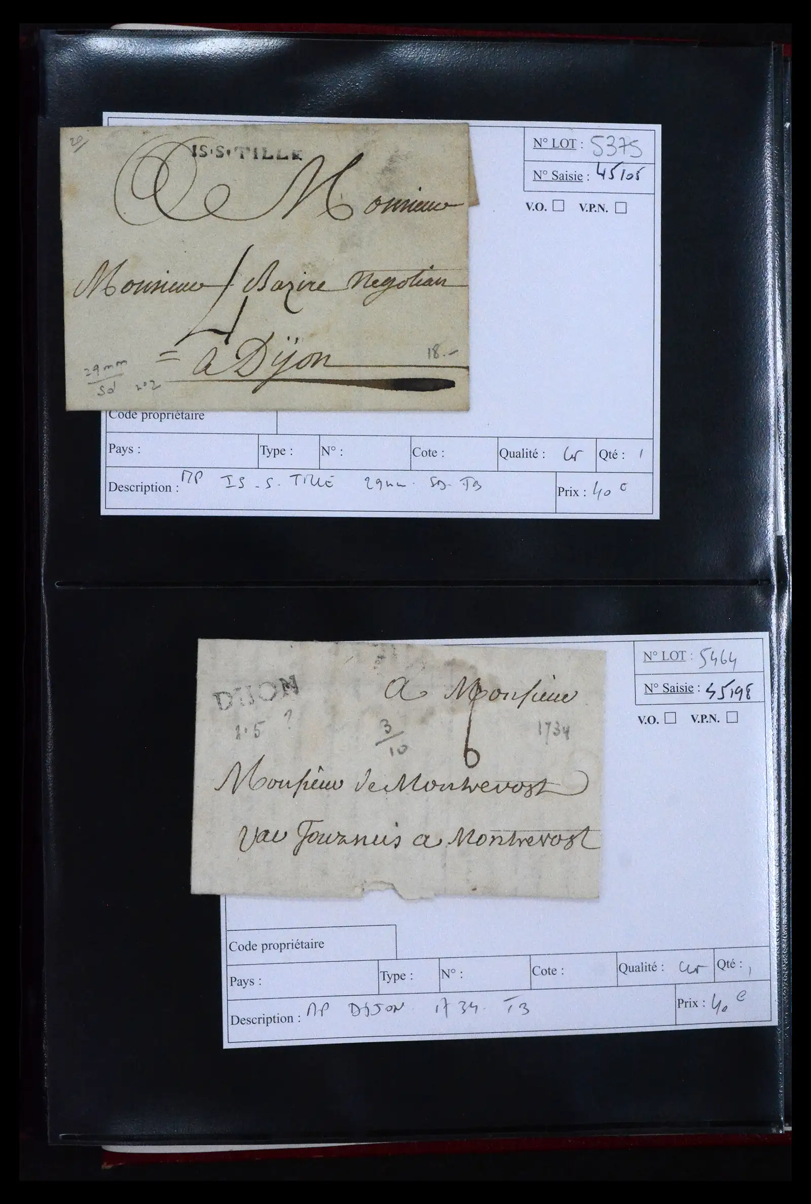 41927 0030 - Postzegelverzameling 41927 België/Frankrijk voorfilatelie 1712-1839.
