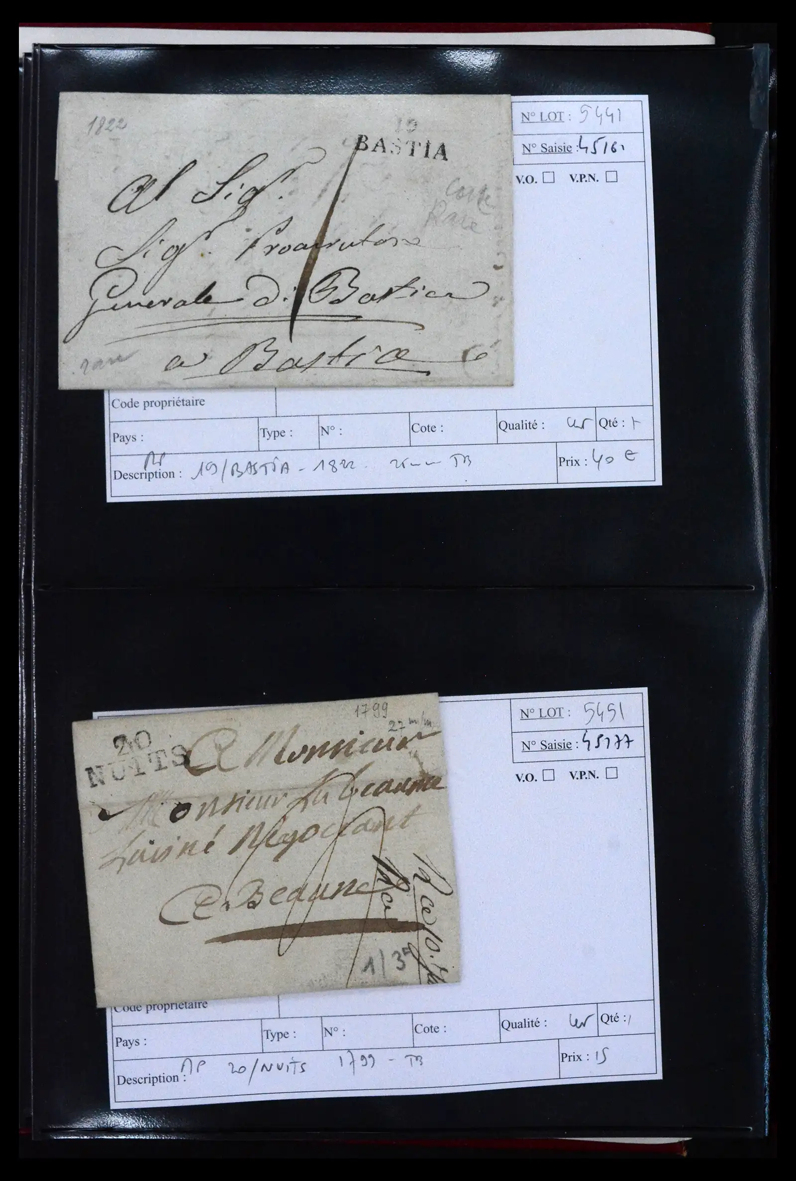 41927 0031 - Postzegelverzameling 41927 België/Frankrijk voorfilatelie 1712-1839.