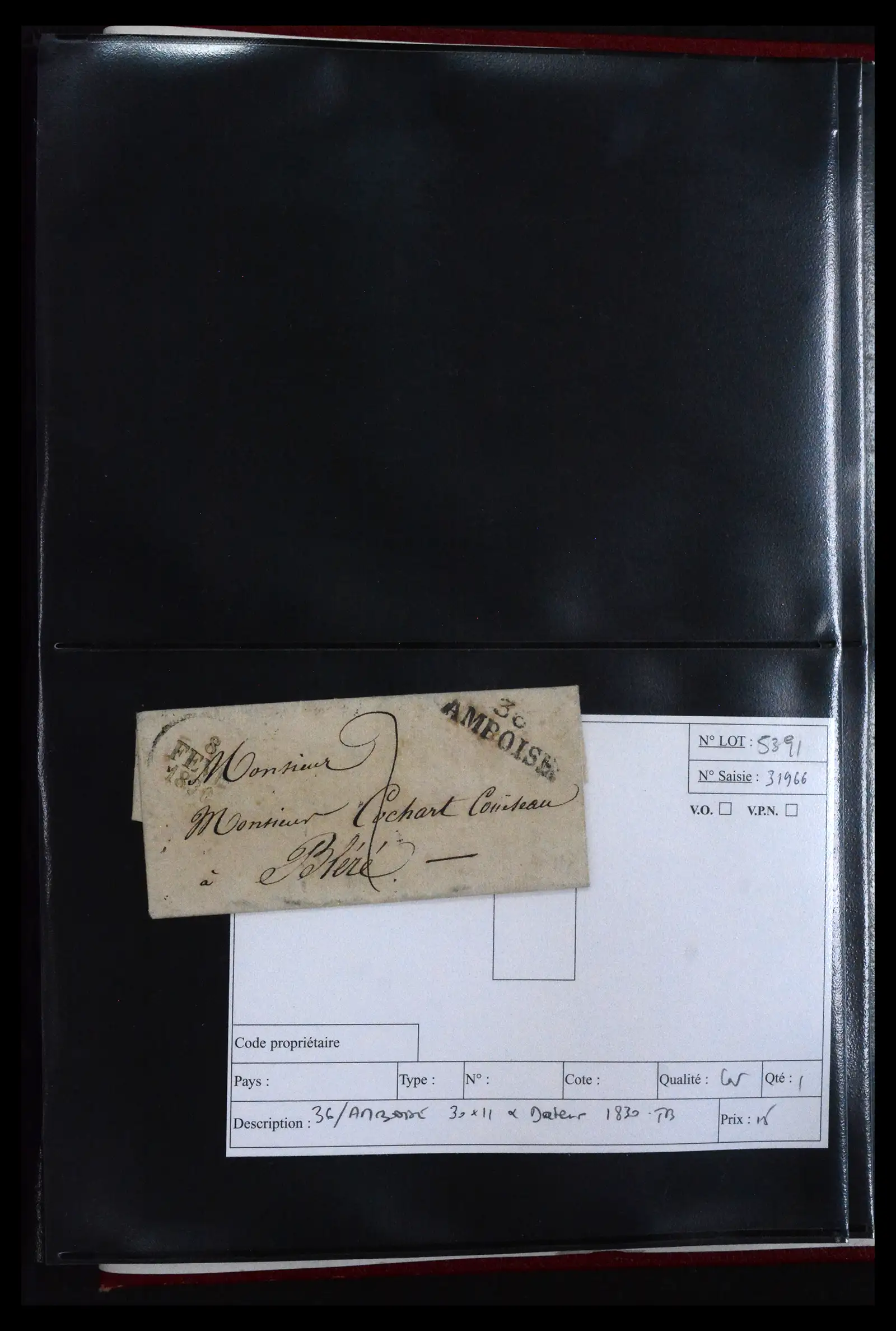 41927 0034 - Postzegelverzameling 41927 België/Frankrijk voorfilatelie 1712-1839.
