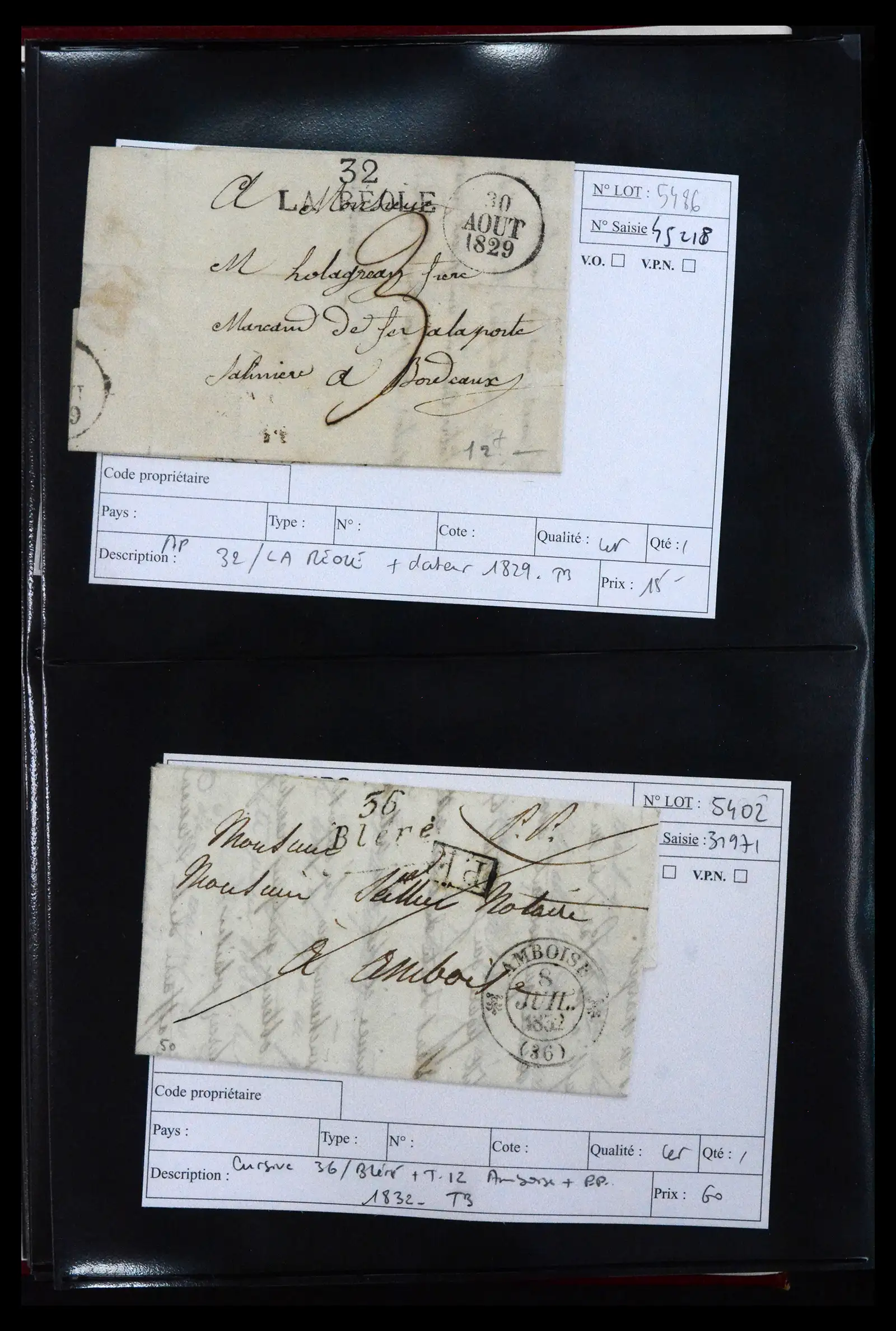 41927 0035 - Postzegelverzameling 41927 België/Frankrijk voorfilatelie 1712-1839.