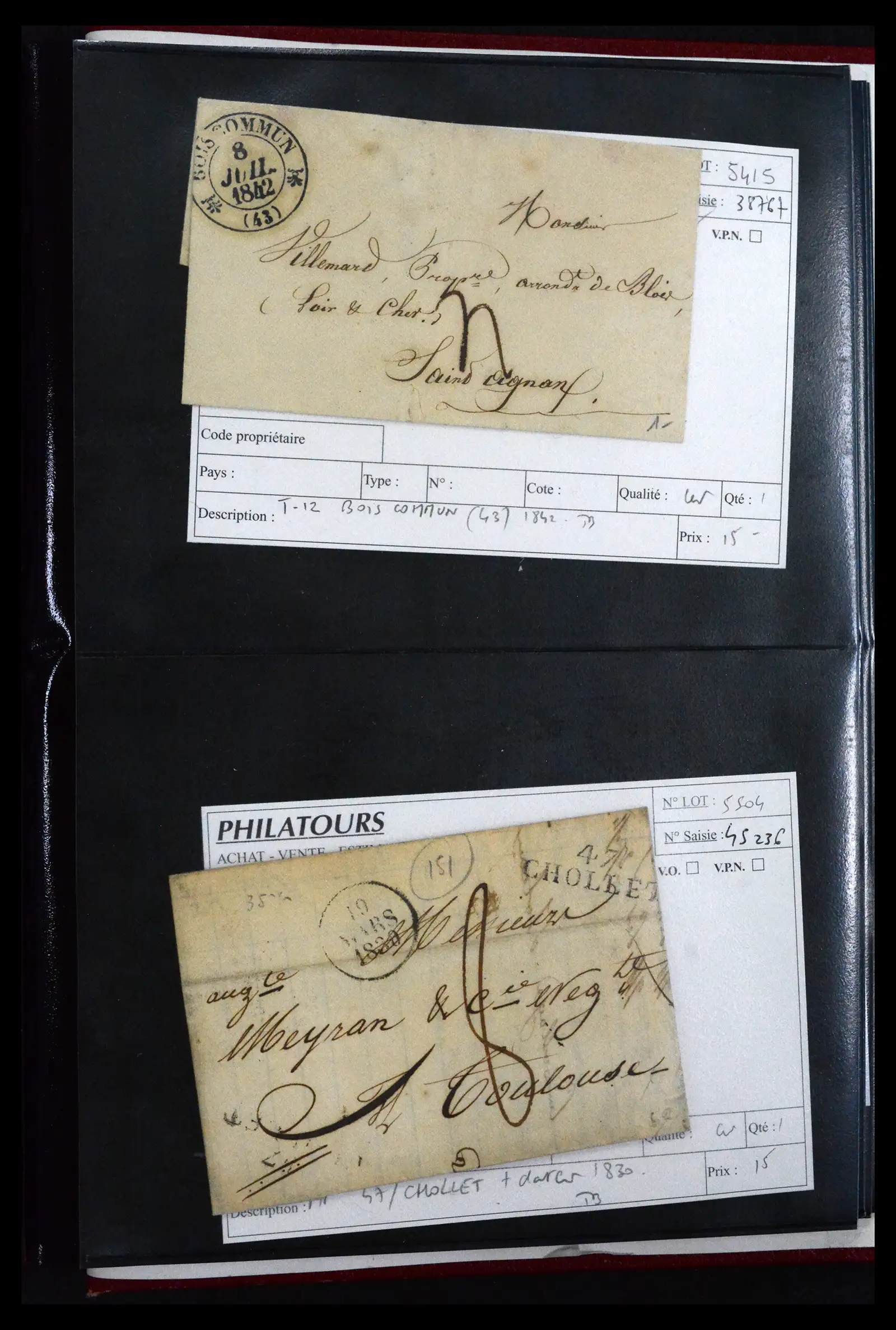 41927 0038 - Postzegelverzameling 41927 België/Frankrijk voorfilatelie 1712-1839.