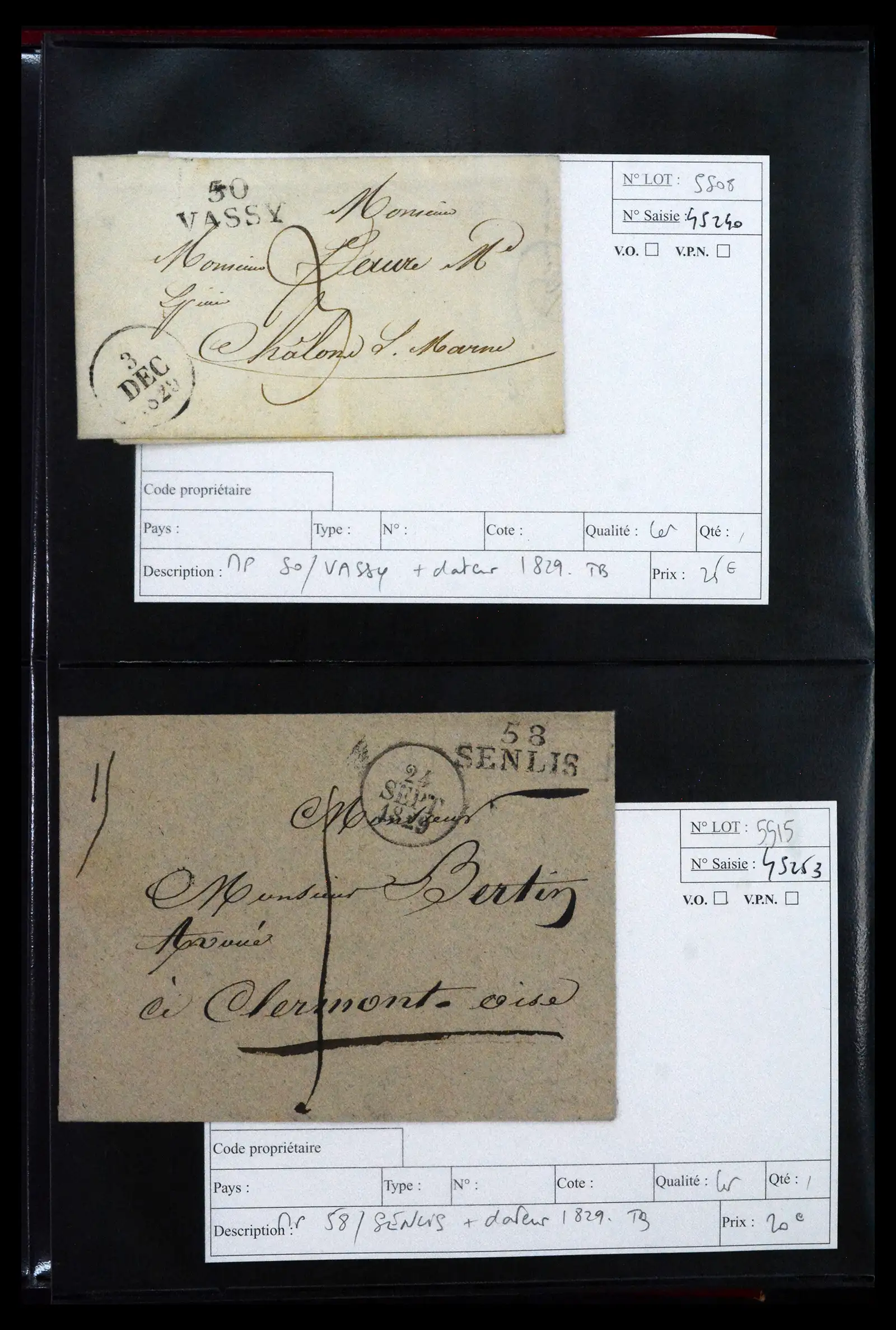 41927 0039 - Postzegelverzameling 41927 België/Frankrijk voorfilatelie 1712-1839.