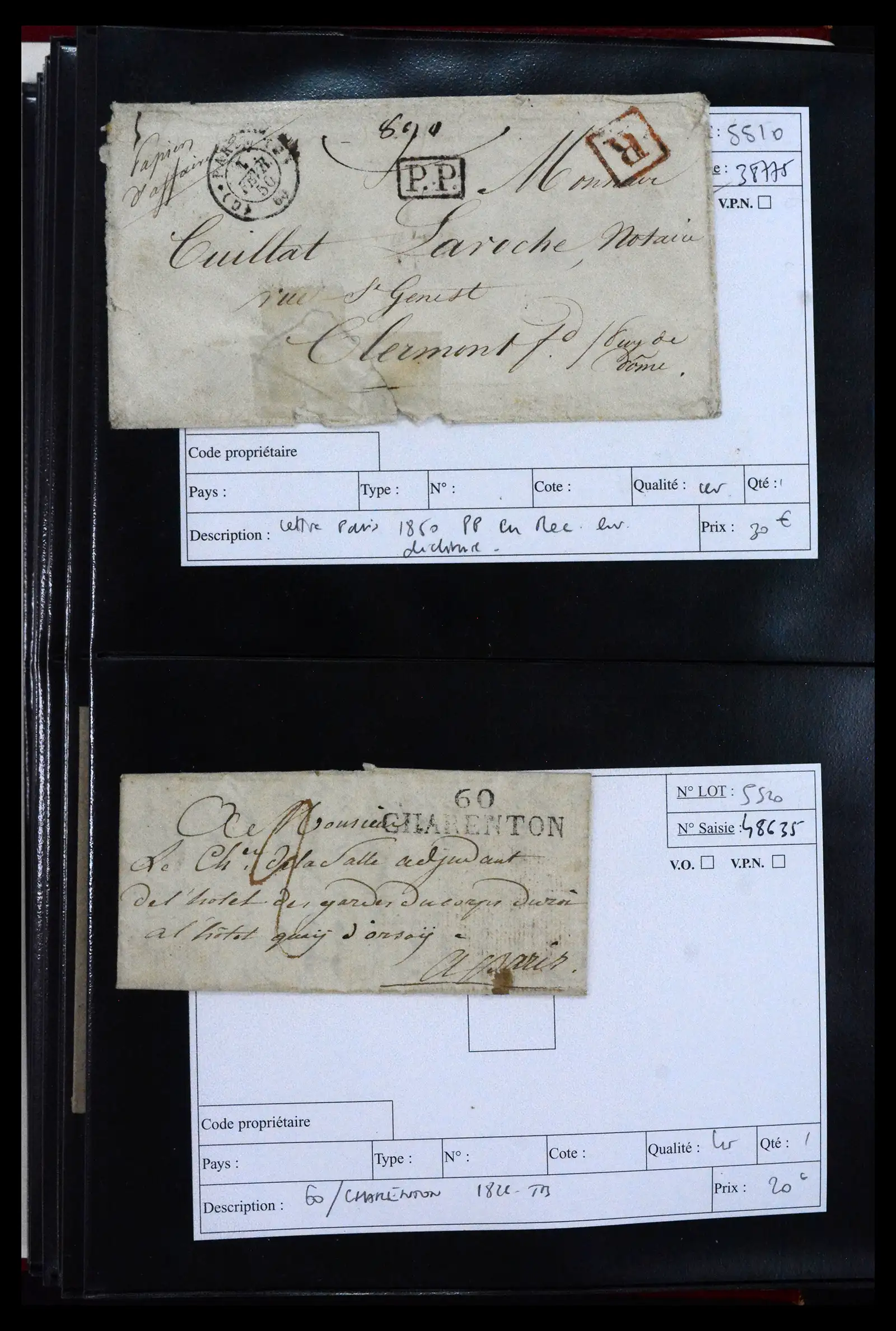 41927 0041 - Postzegelverzameling 41927 België/Frankrijk voorfilatelie 1712-1839.