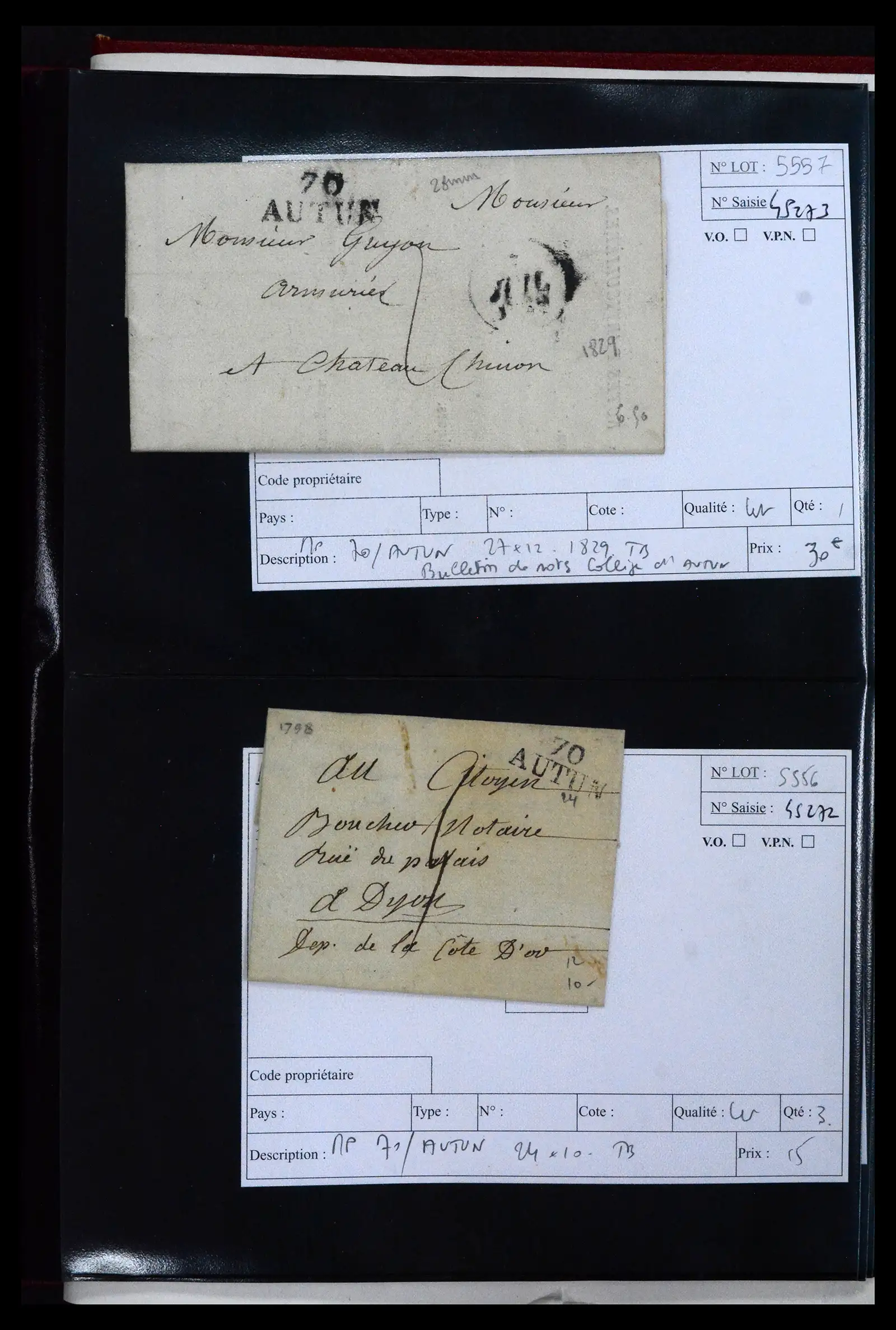 41927 0042 - Postzegelverzameling 41927 België/Frankrijk voorfilatelie 1712-1839.