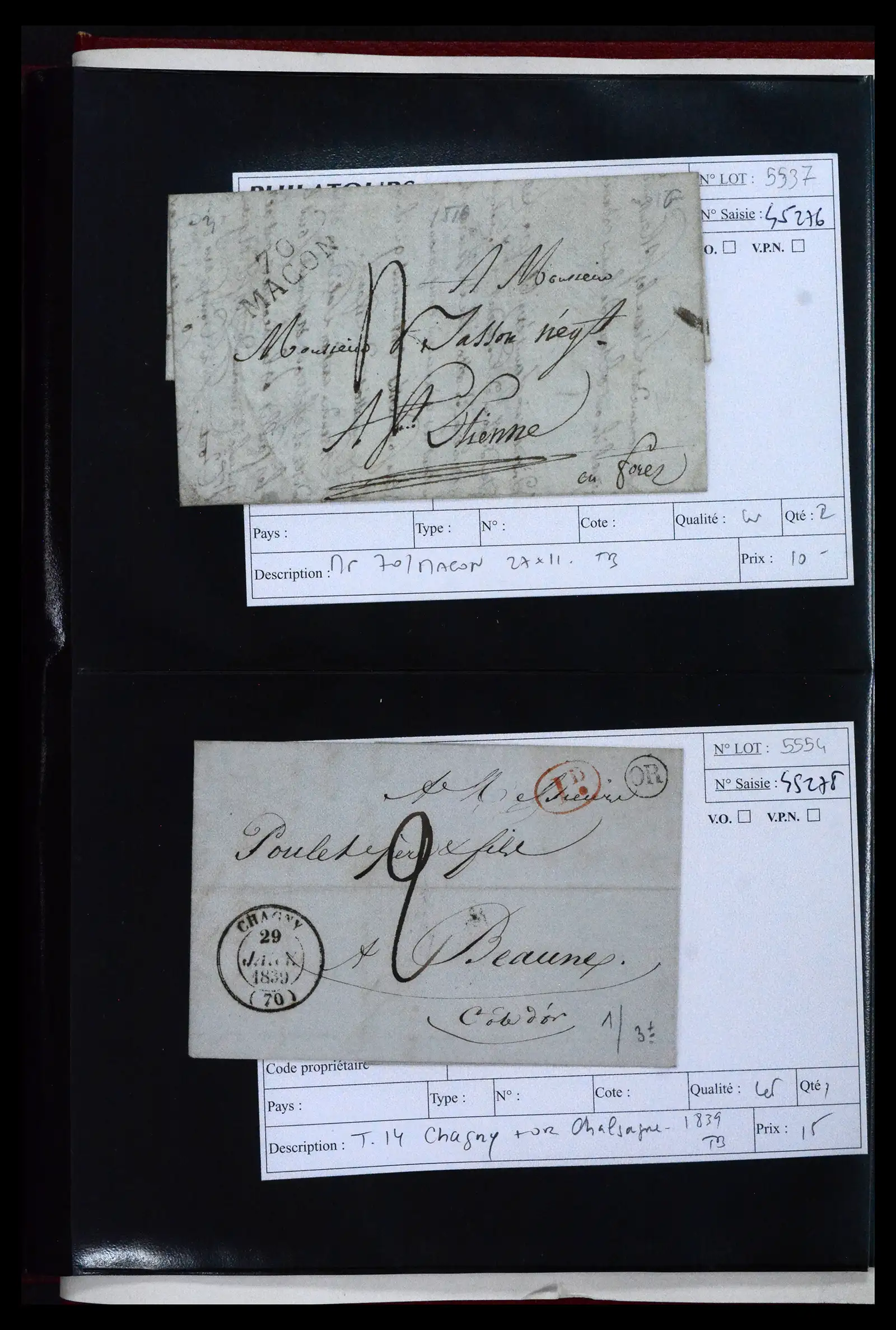 41927 0044 - Postzegelverzameling 41927 België/Frankrijk voorfilatelie 1712-1839.
