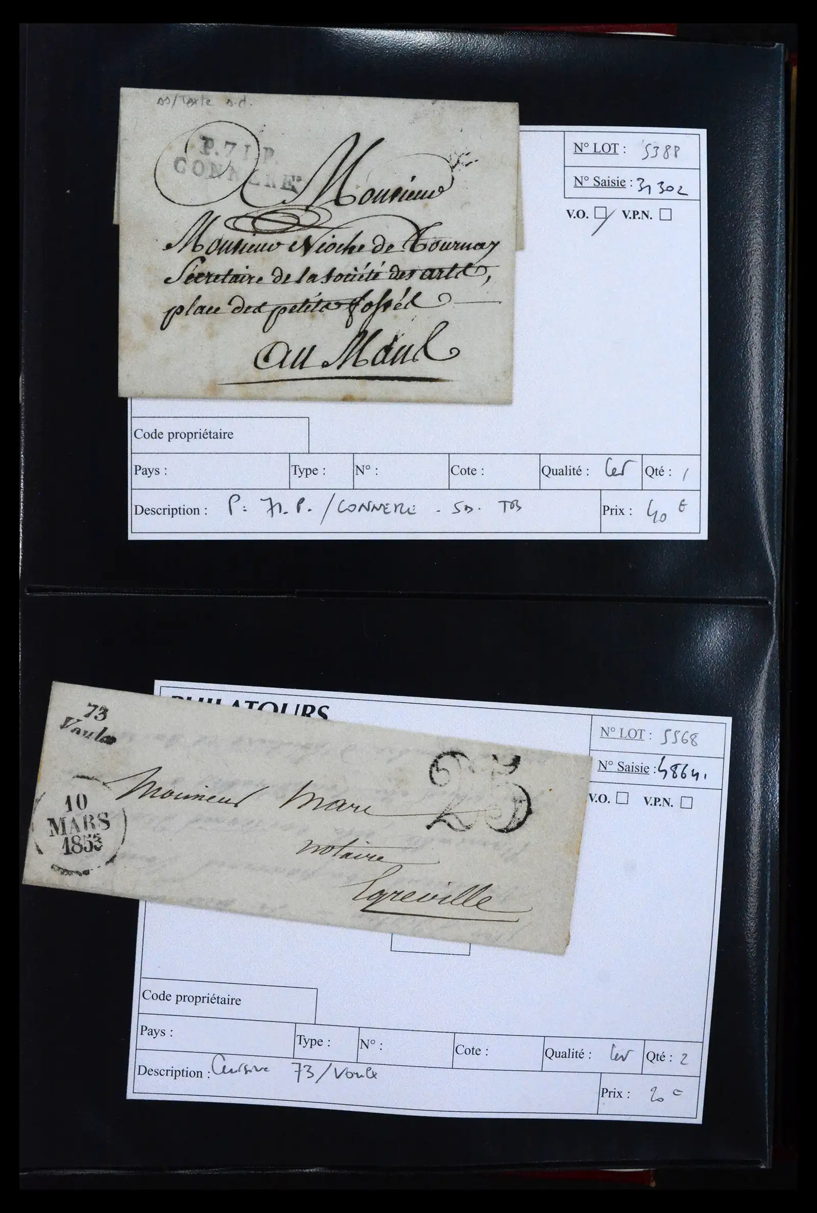 41927 0045 - Postzegelverzameling 41927 België/Frankrijk voorfilatelie 1712-1839.