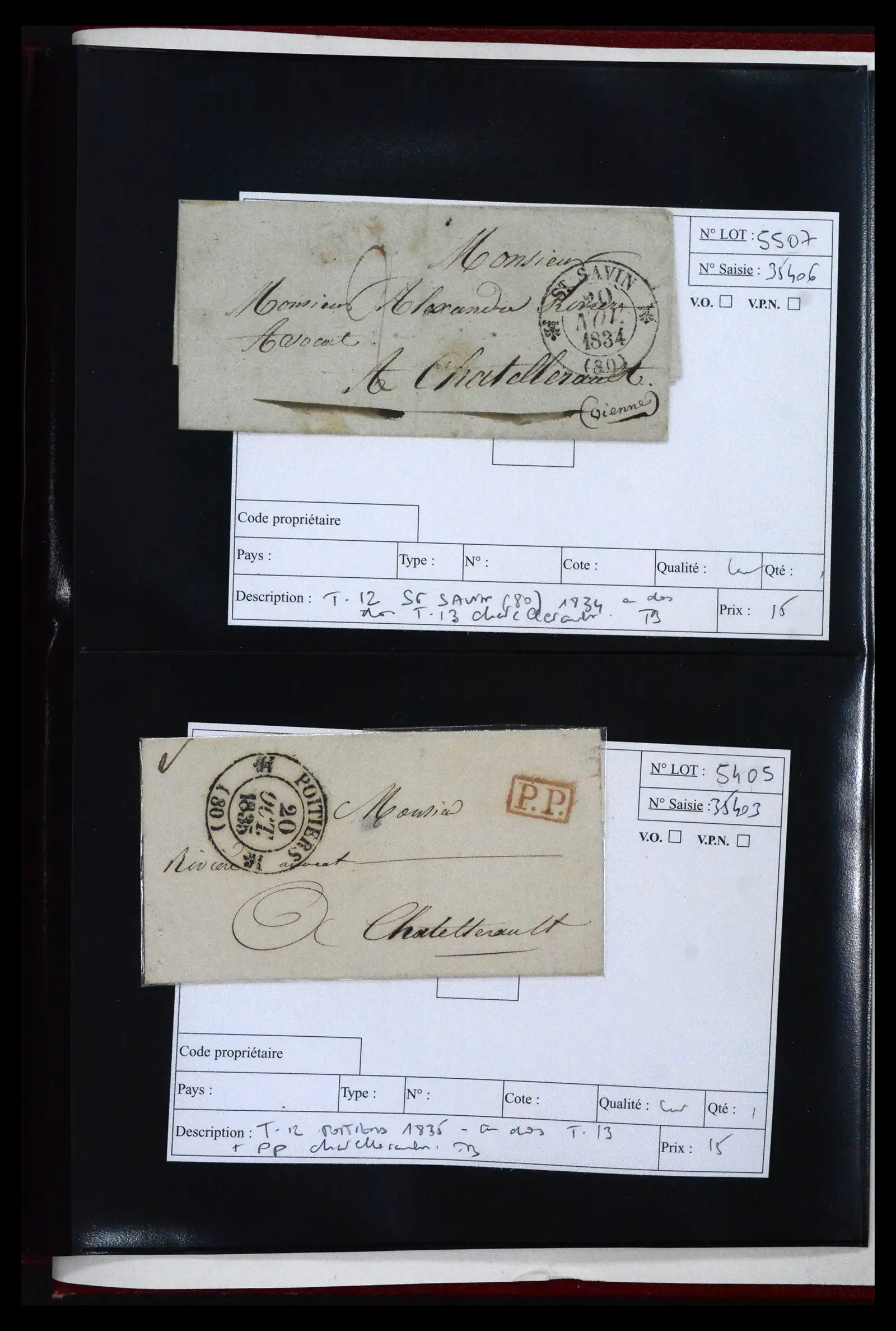 41927 0046 - Postzegelverzameling 41927 België/Frankrijk voorfilatelie 1712-1839.