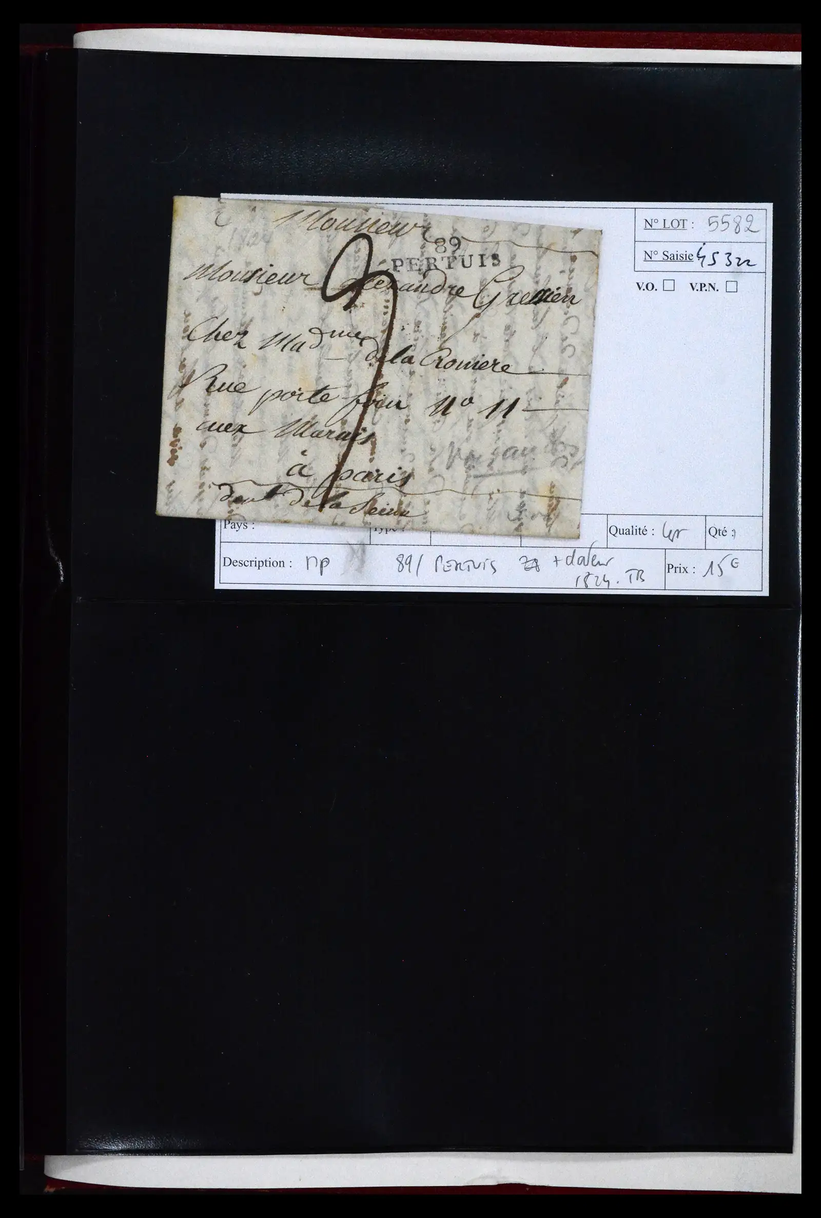 41927 0048 - Postzegelverzameling 41927 België/Frankrijk voorfilatelie 1712-1839.