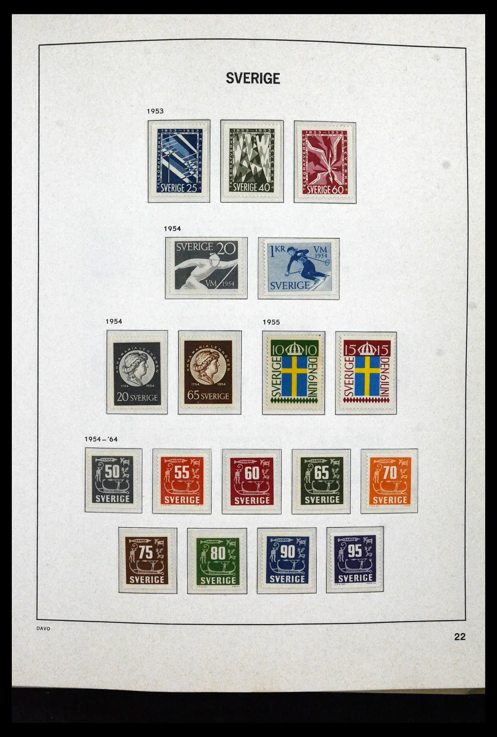 41946 0030 - Stamp collection 41946 Sweden 1855-1985.