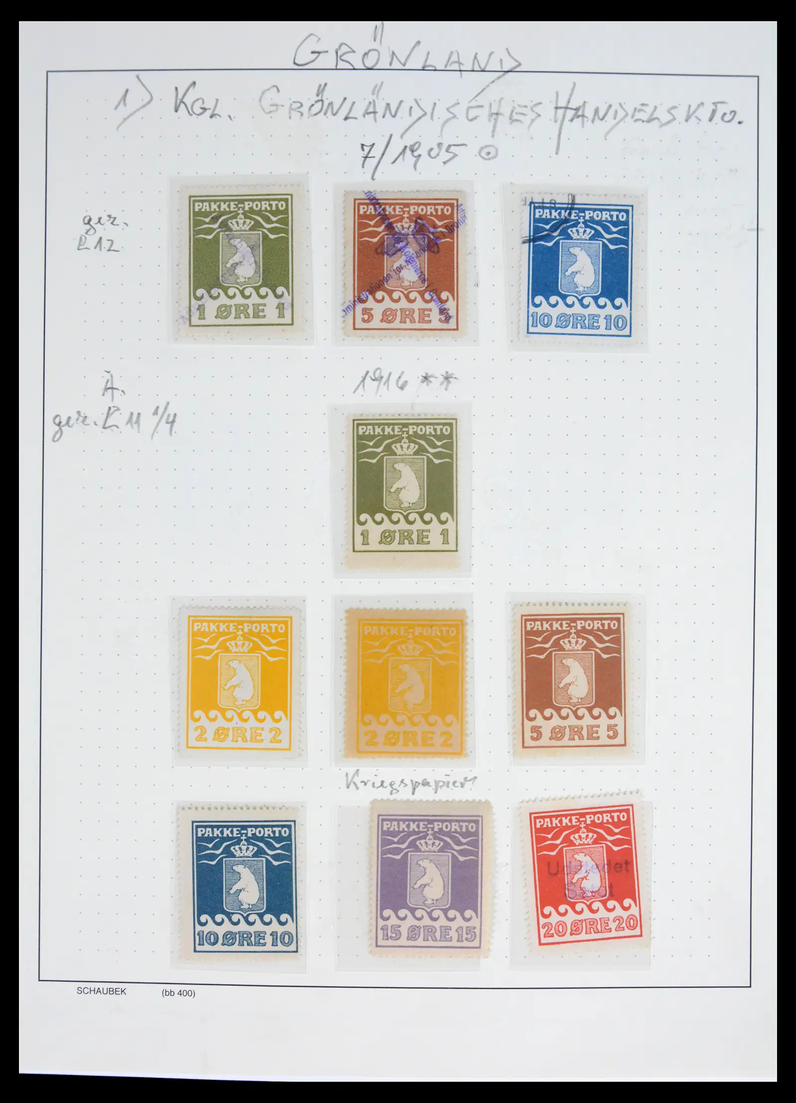 41972 0001 - Postzegelverzameling 41972 Groenland 1905-1985.