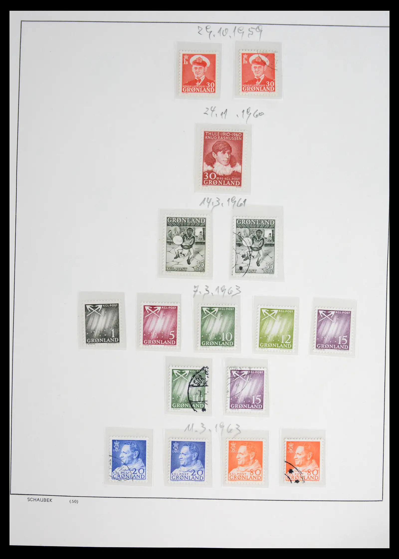 41972 0010 - Postzegelverzameling 41972 Groenland 1905-1985.