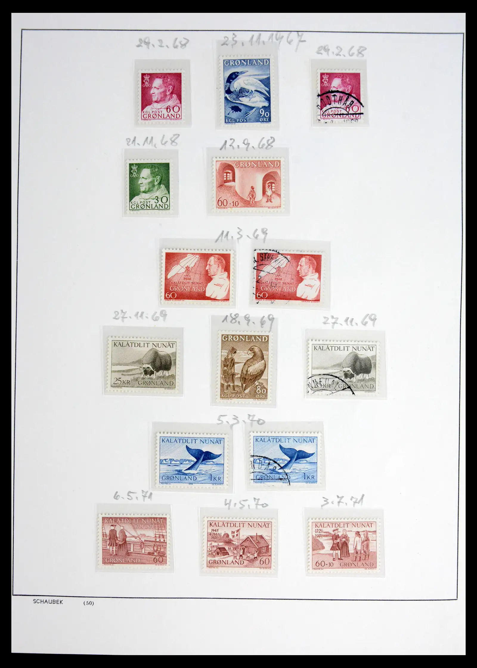 41972 0013 - Postzegelverzameling 41972 Groenland 1905-1985.