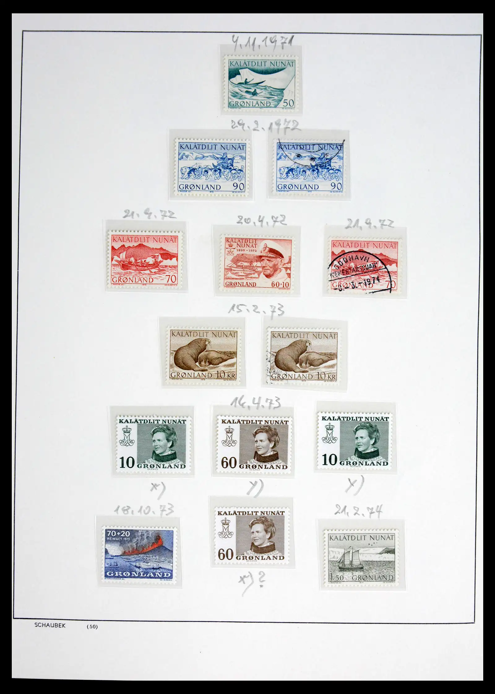 41972 0014 - Postzegelverzameling 41972 Groenland 1905-1985.
