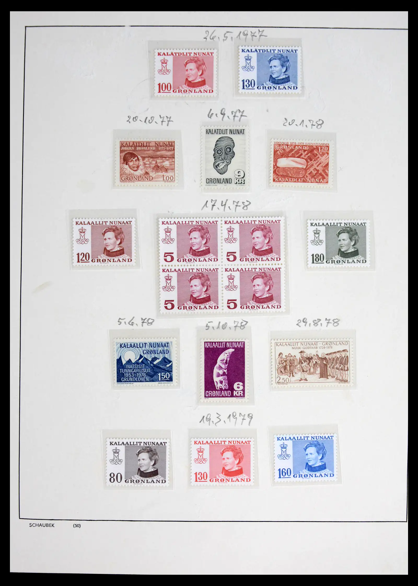41972 0016 - Postzegelverzameling 41972 Groenland 1905-1985.