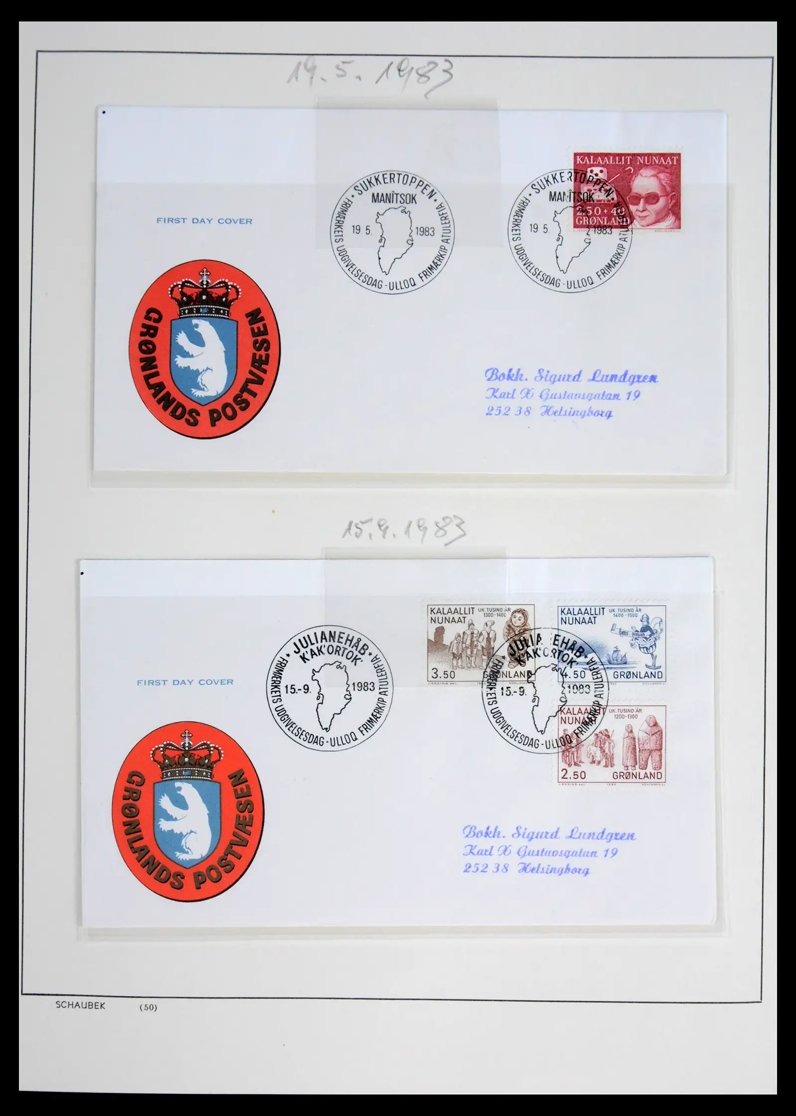 41972 0019 - Postzegelverzameling 41972 Groenland 1905-1985.