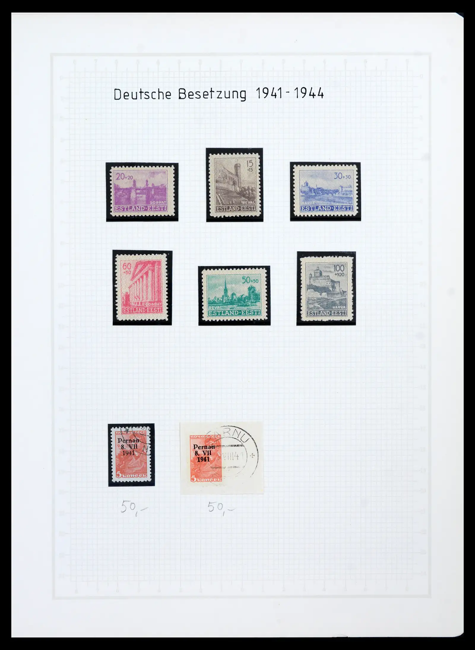 41983 0041 - Postzegelverzameling 41983 Baltische Staten 1897-1944.