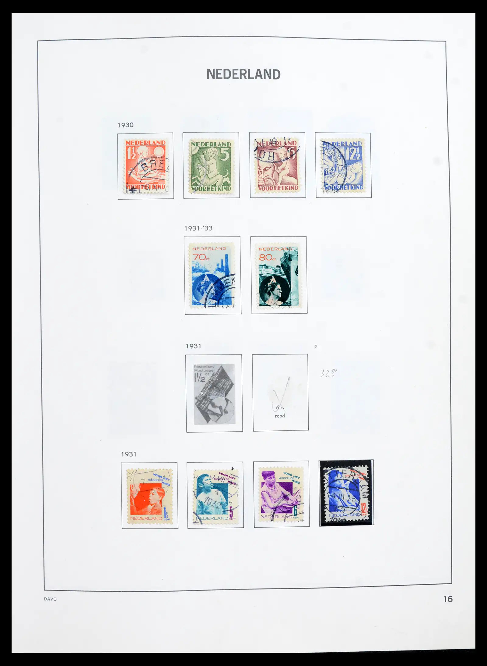 41989 0016 - Postzegelverzameling 41989 Nederland 1852-1969.