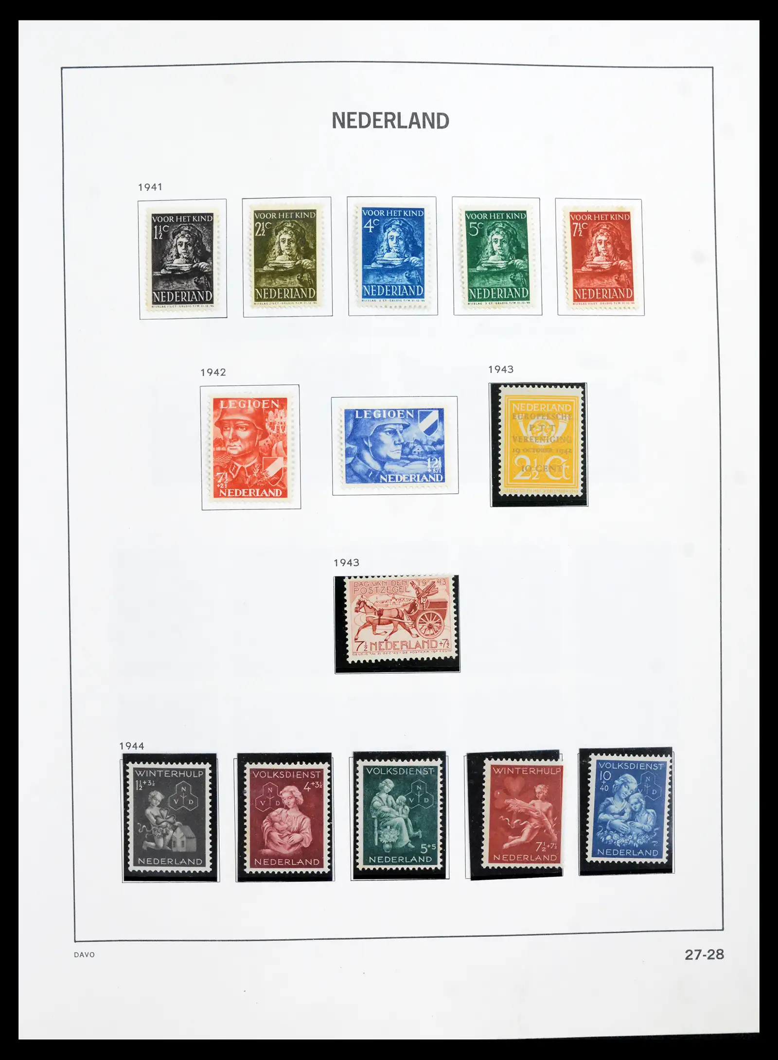 41989 0027 - Postzegelverzameling 41989 Nederland 1852-1969.