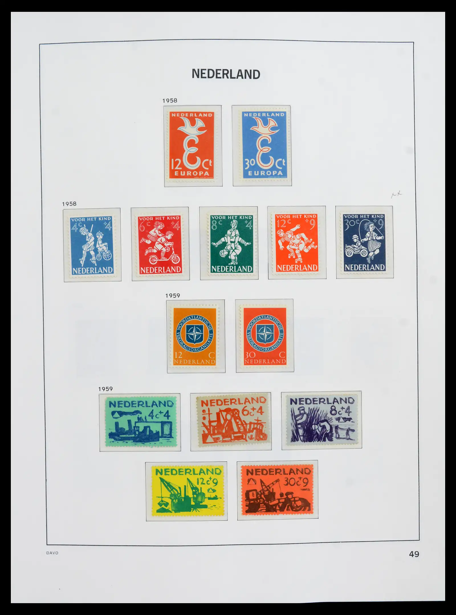 41989 0049 - Postzegelverzameling 41989 Nederland 1852-1969.