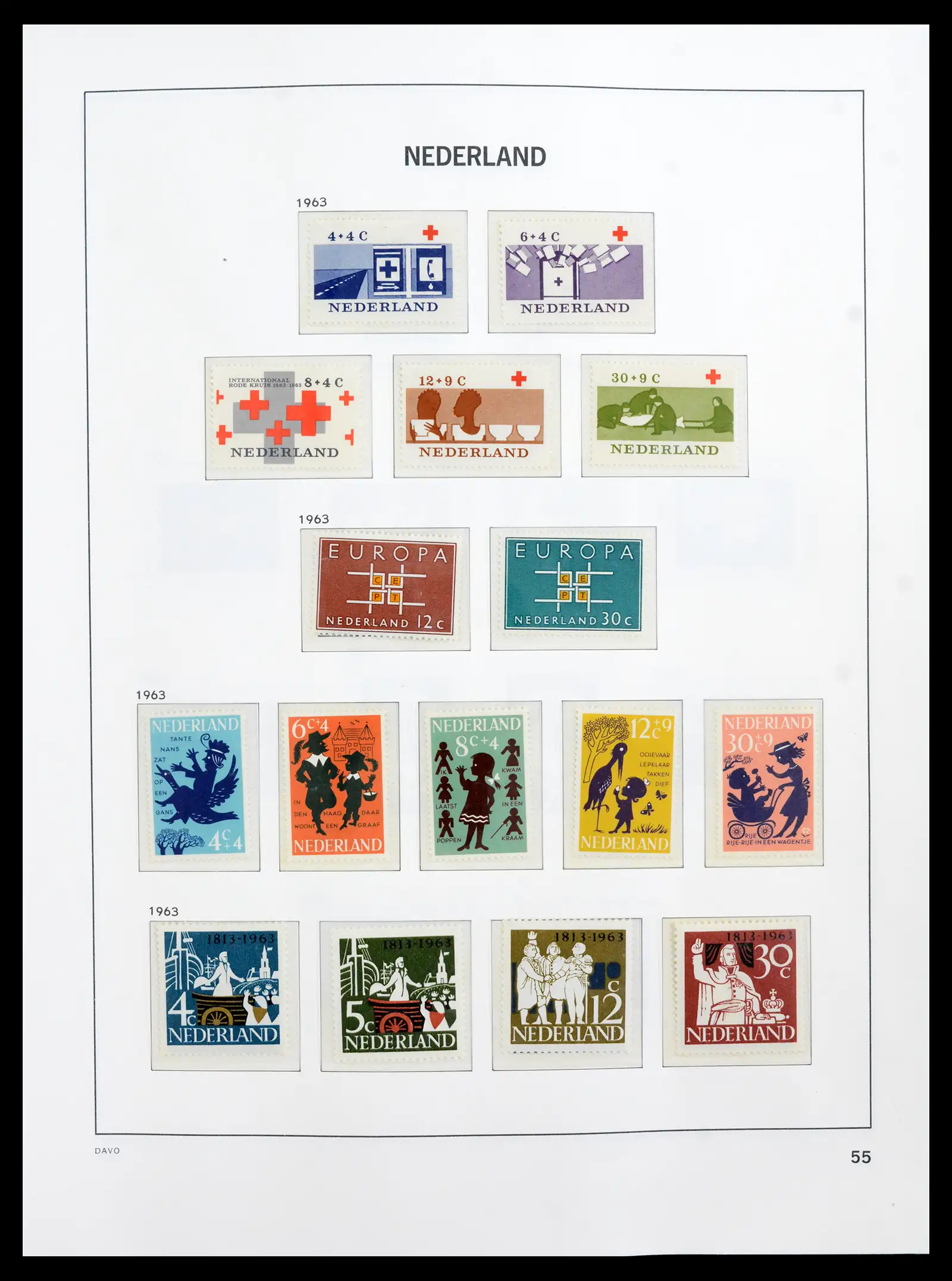 41989 0055 - Postzegelverzameling 41989 Nederland 1852-1969.
