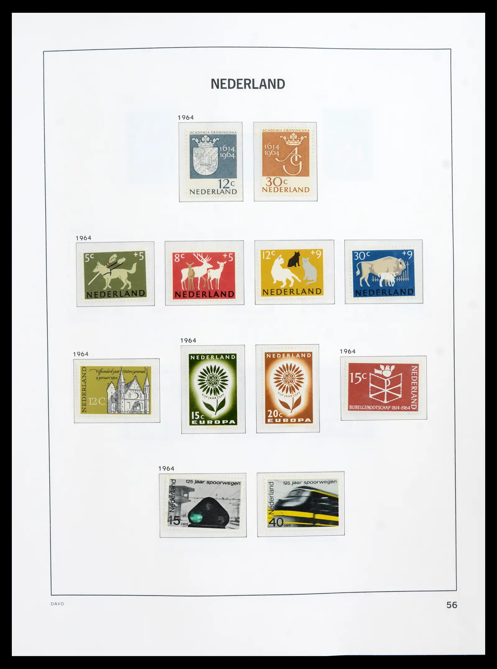 41989 0056 - Postzegelverzameling 41989 Nederland 1852-1969.