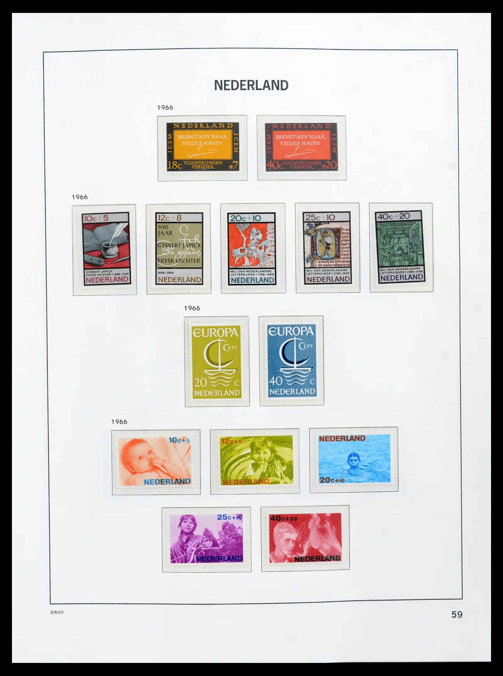 41989 0059 - Postzegelverzameling 41989 Nederland 1852-1969.