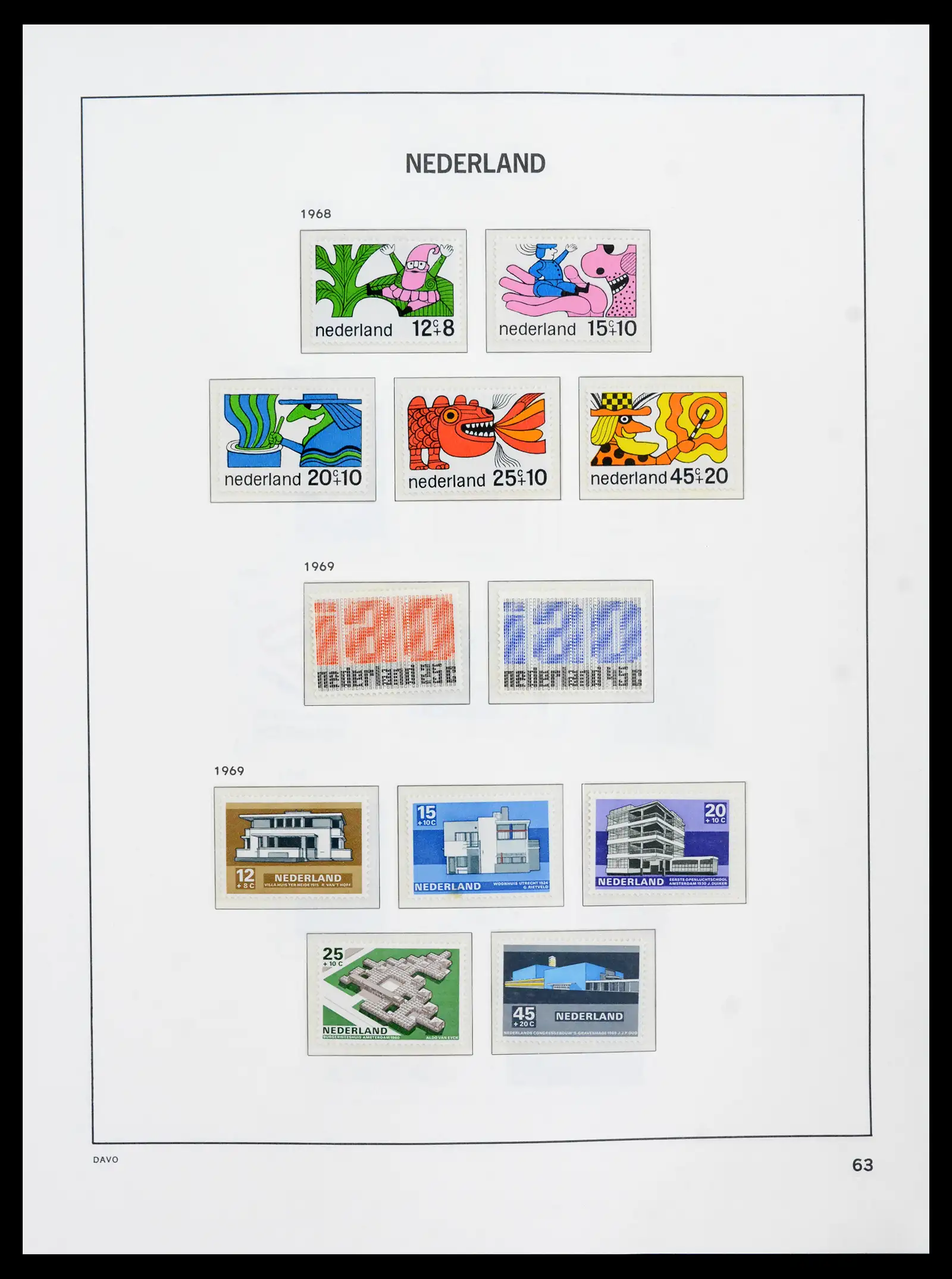 41989 0063 - Postzegelverzameling 41989 Nederland 1852-1969.