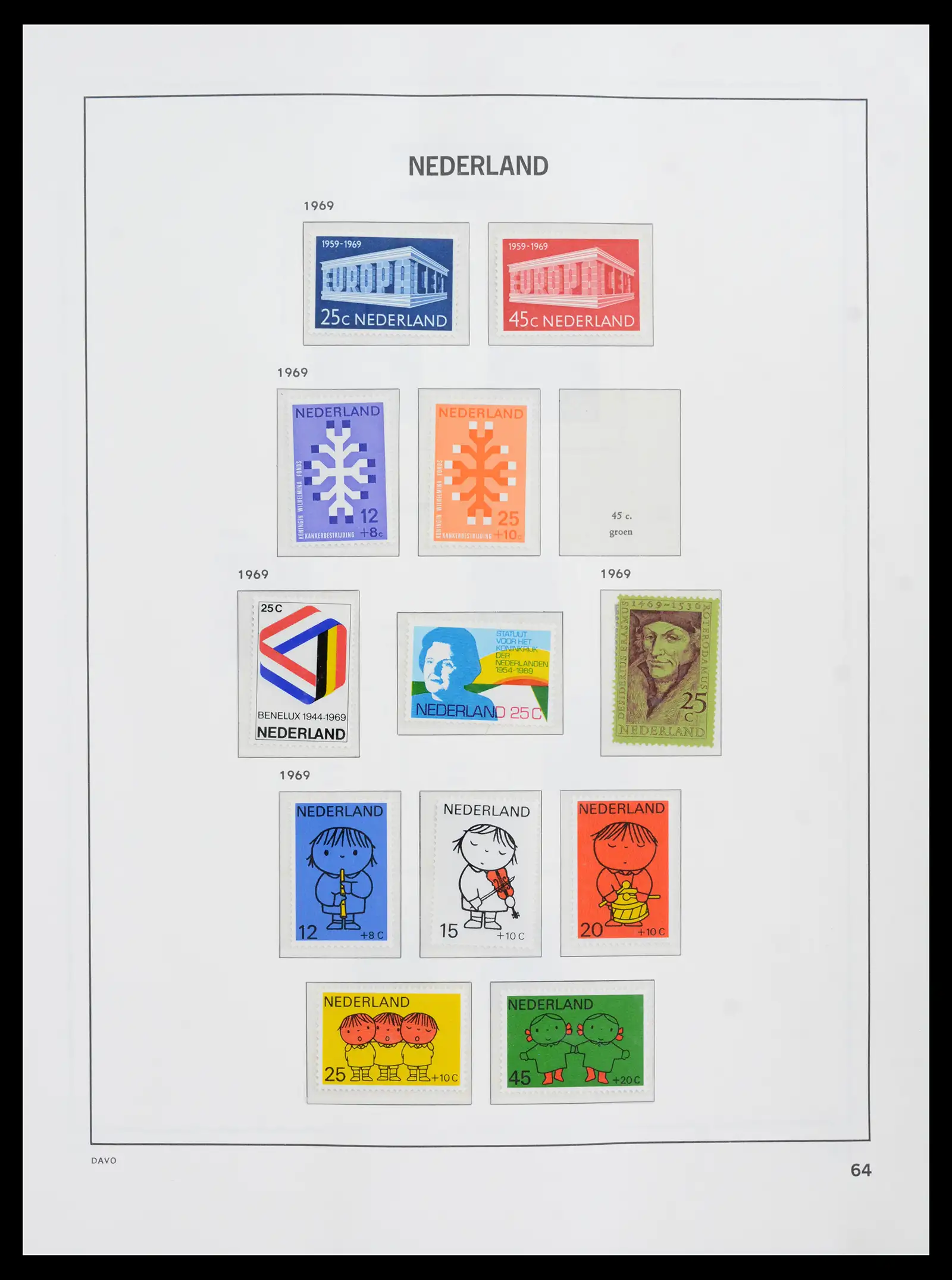 41989 0064 - Postzegelverzameling 41989 Nederland 1852-1969.