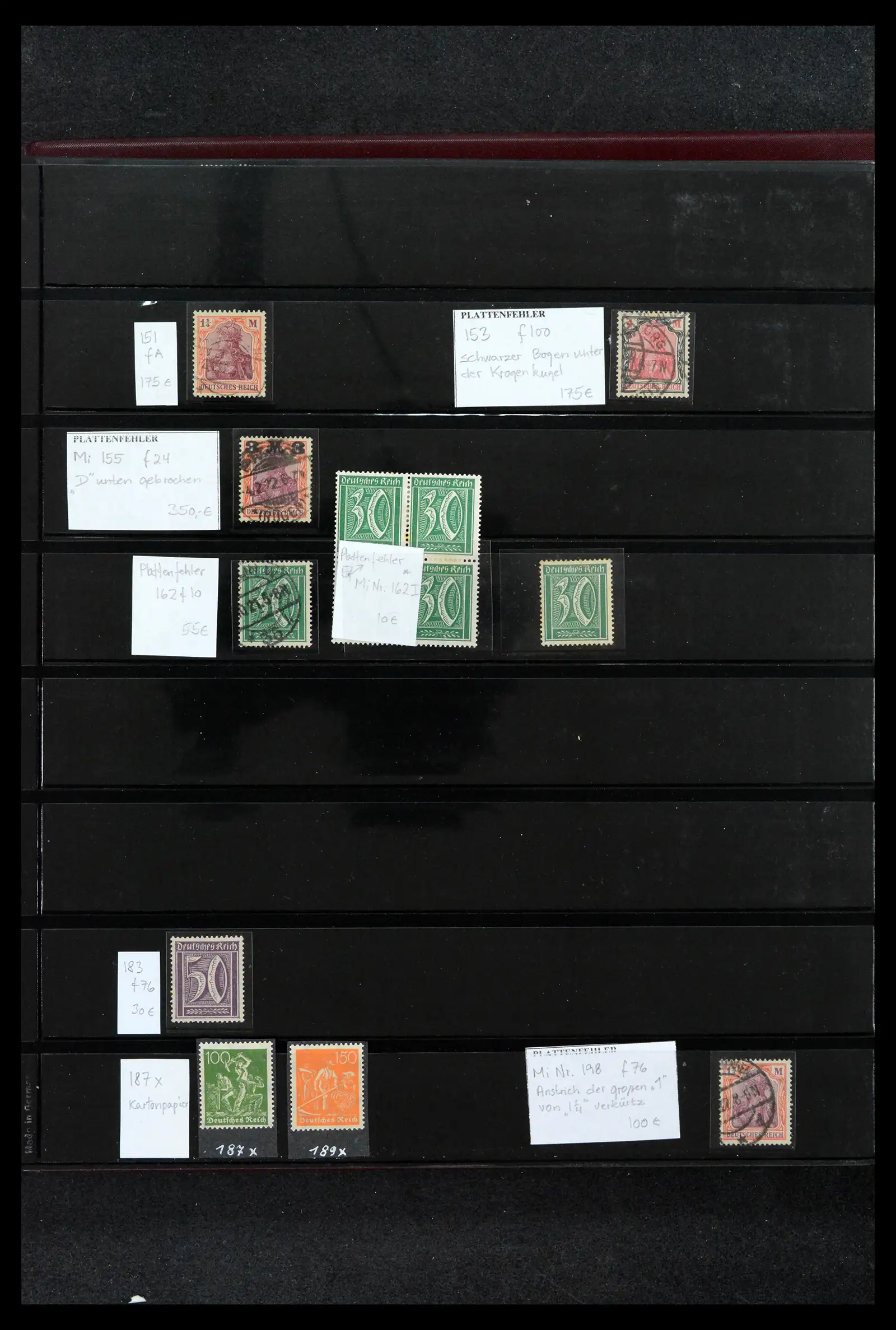 41994 0007 - Postzegelverzameling 41994 Duitse Reich plaatfouten 1872-1945.