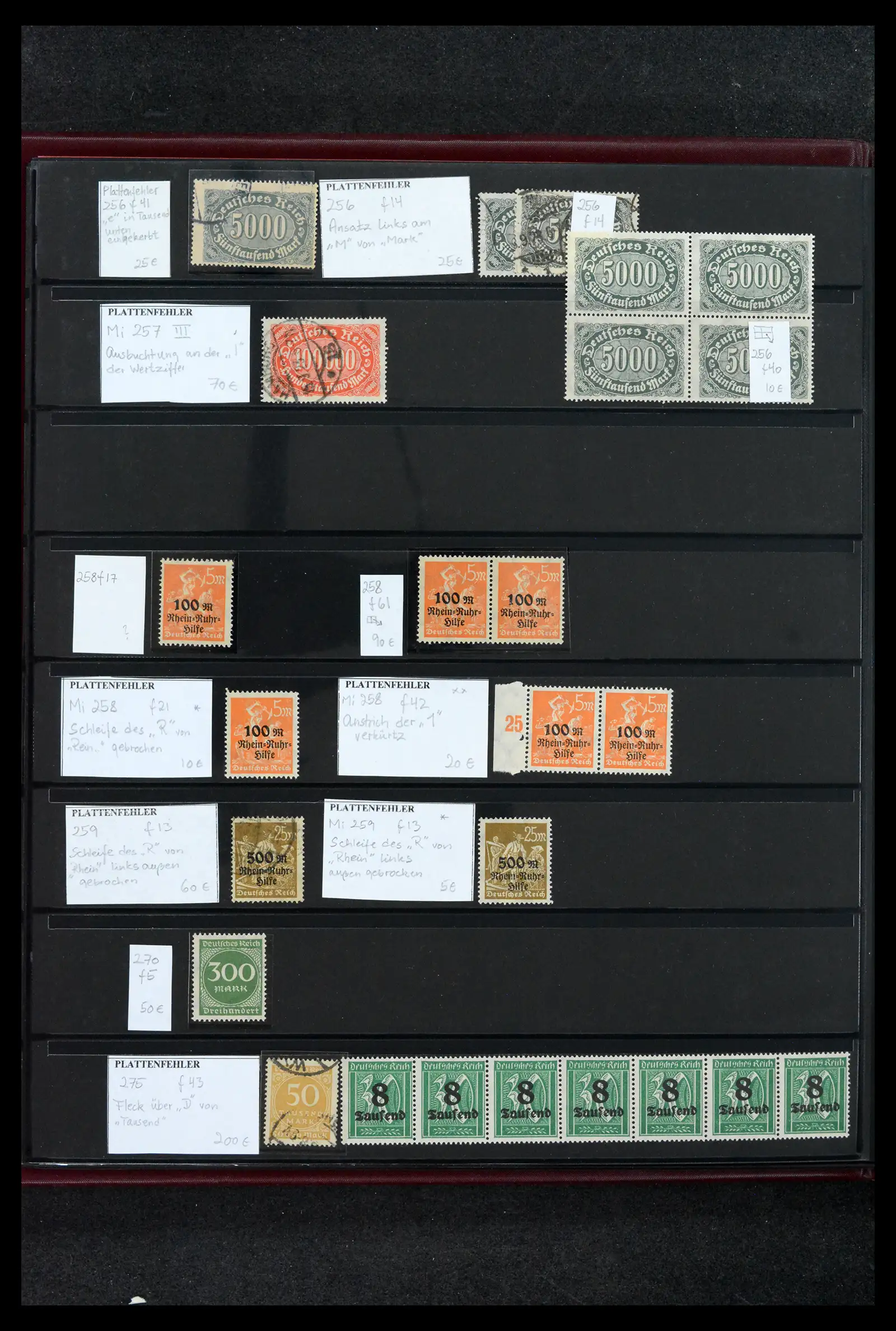 41994 0010 - Postzegelverzameling 41994 Duitse Reich plaatfouten 1872-1945.