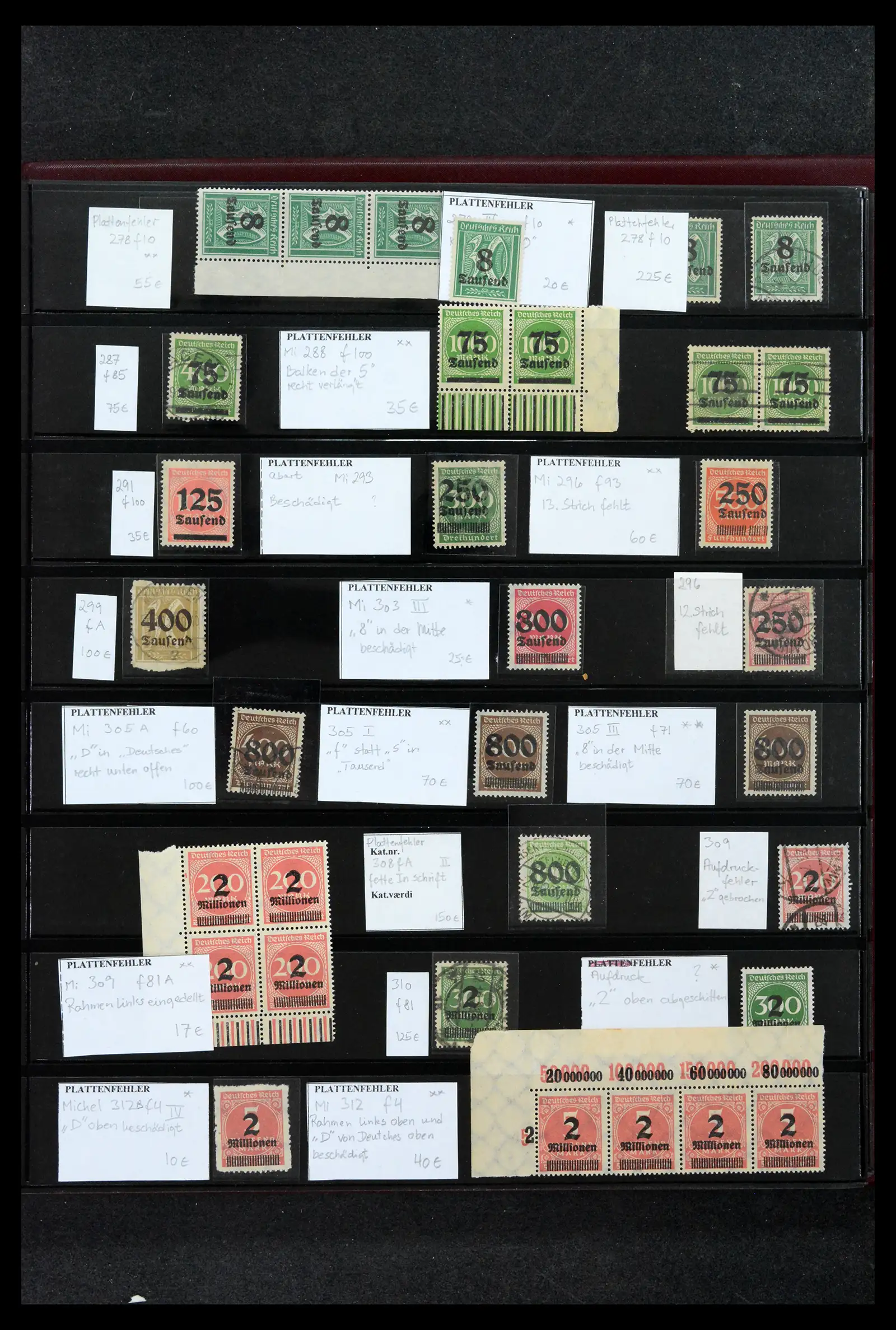 41994 0011 - Postzegelverzameling 41994 Duitse Reich plaatfouten 1872-1945.
